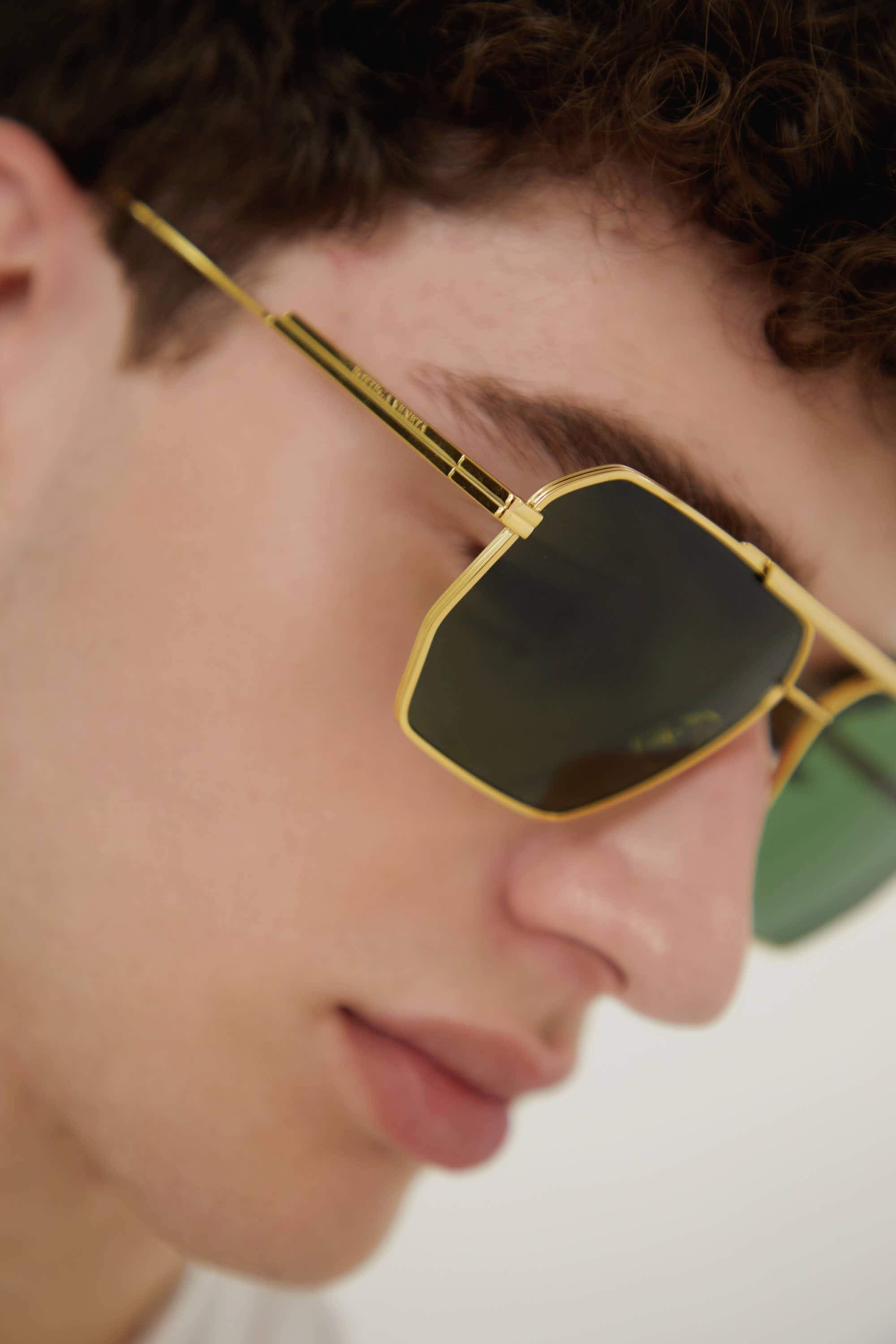 Bottega Veneta UNISEX super light caravan gold green sunglasses