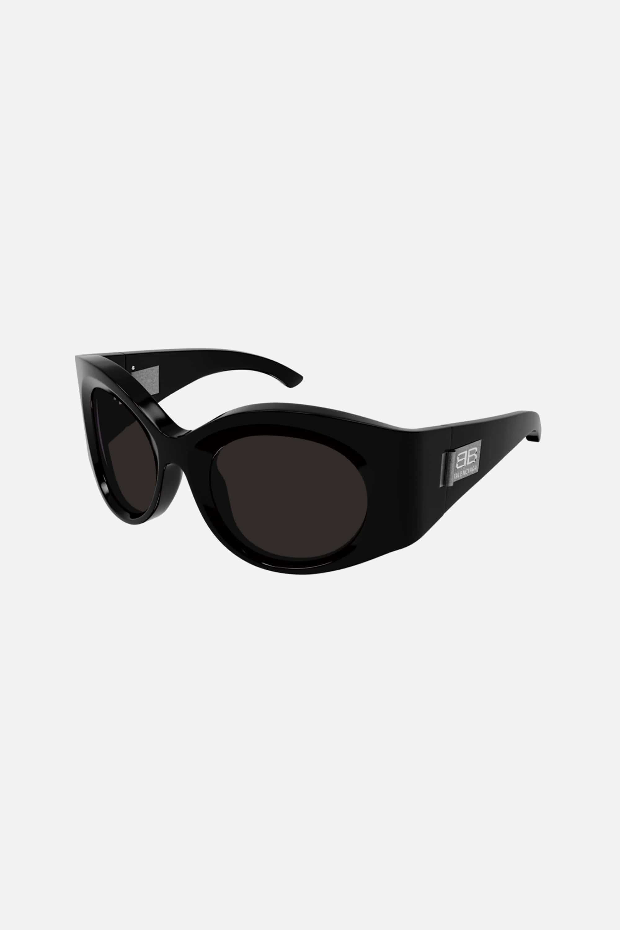 Balenciaga black oval bold sunglasses