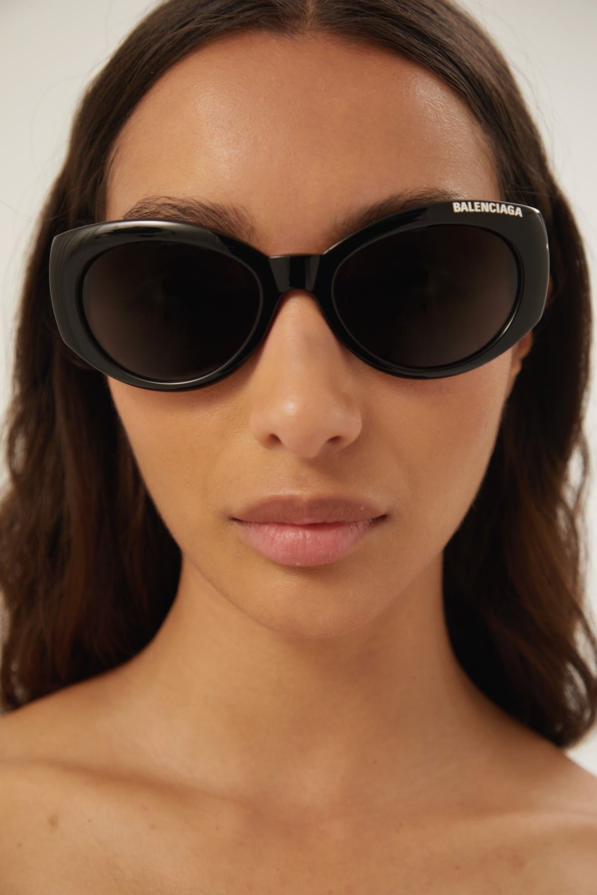 Balenciaga black oval sunglasses