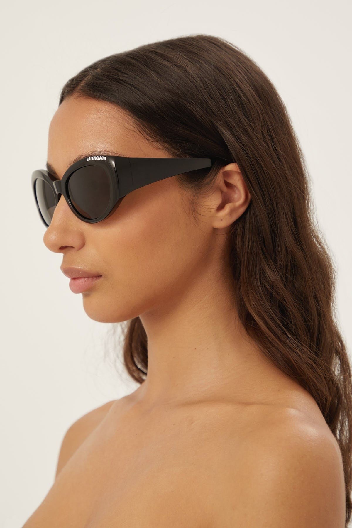 Balenciaga black oval sunglasses