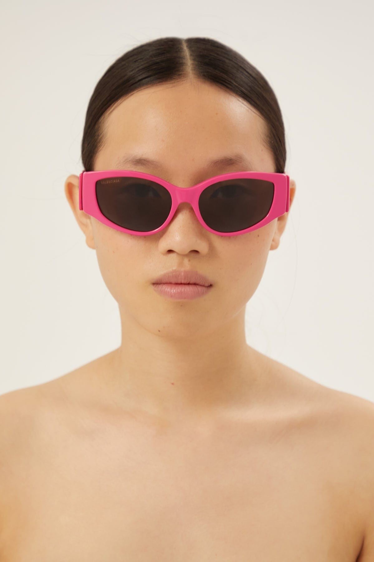 Balenciaga chunky pink sunglasses