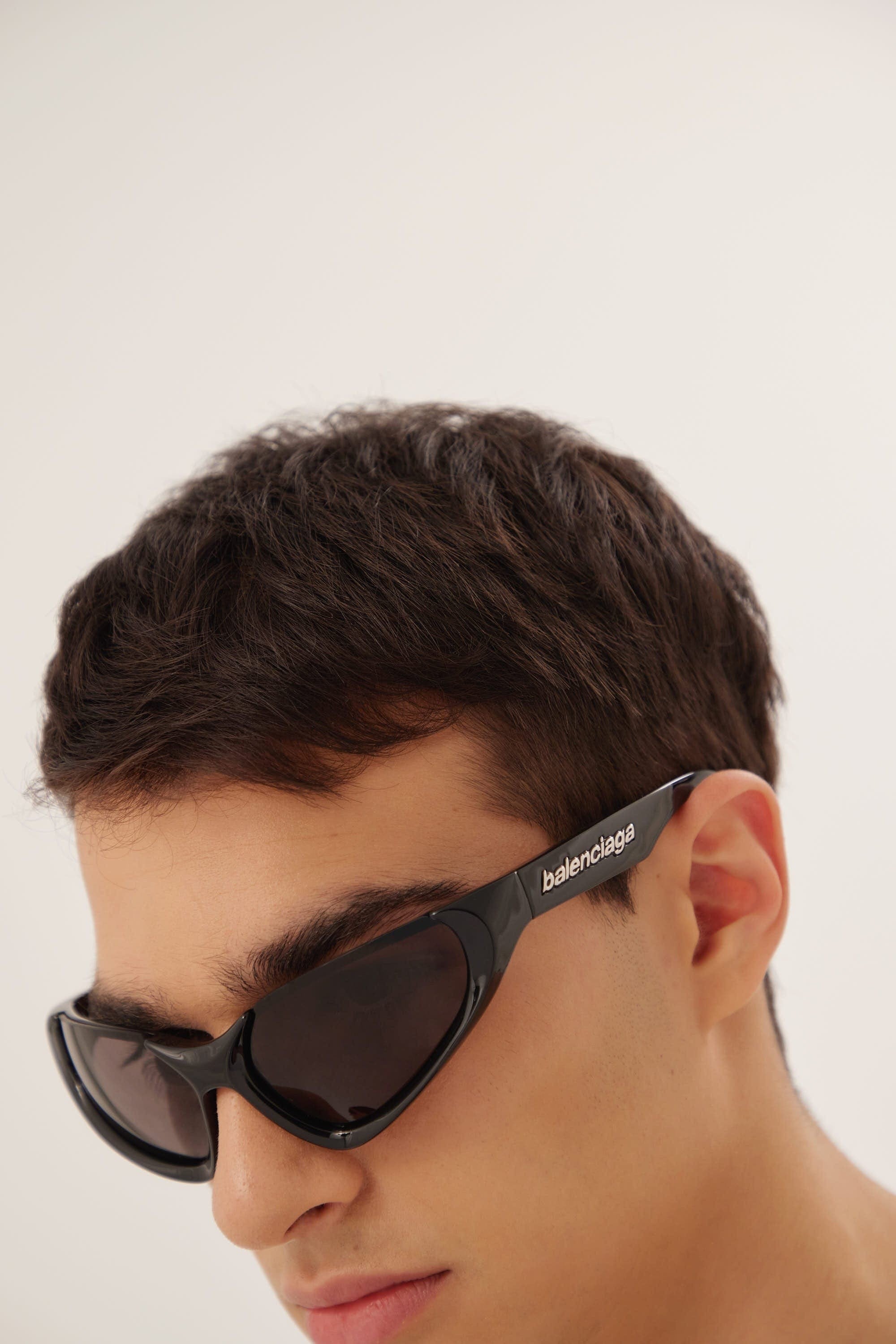 Balenciaga Xpander BB0202s-001 wrap around black sunglasses