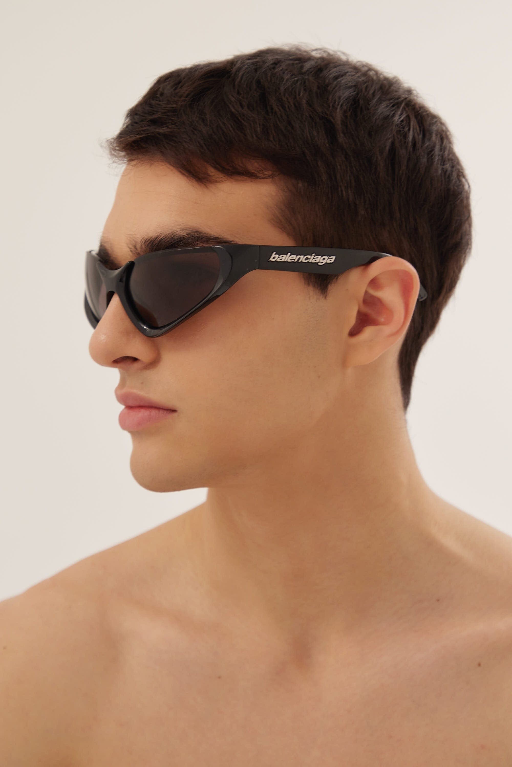 Balenciaga Xpander BB0202s-001 wrap around black sunglasses