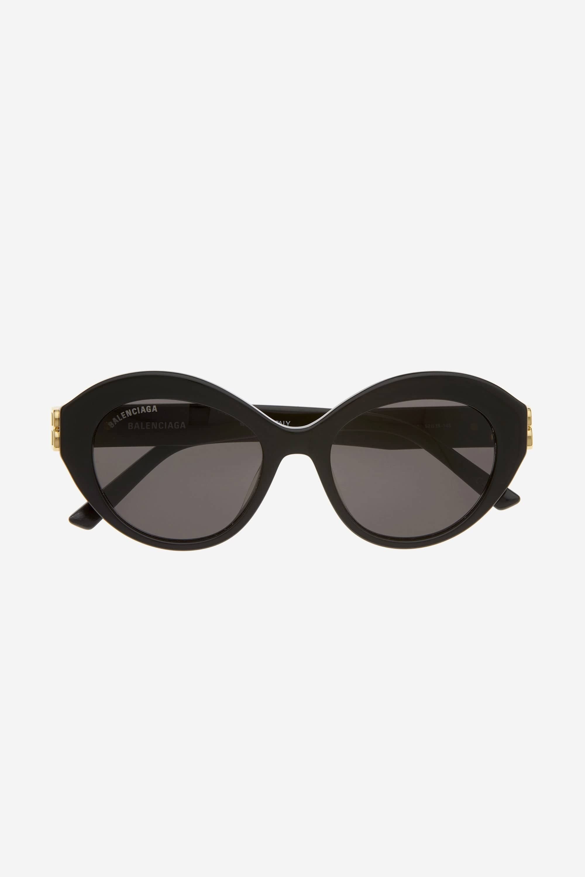 Balenciaga femenine black sunglasses with BB folding