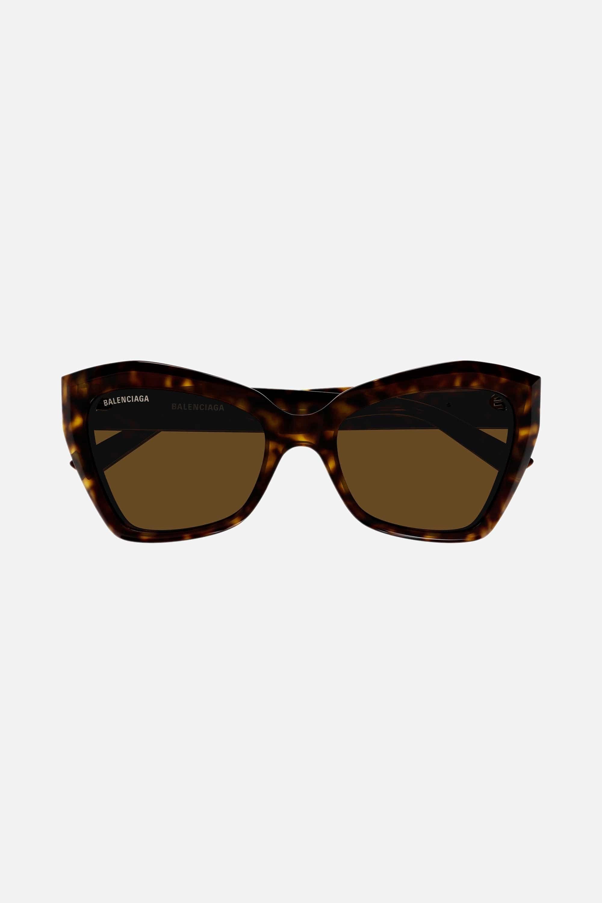 Balenciaga havana oversize cat-eye sunglasses with BB logo