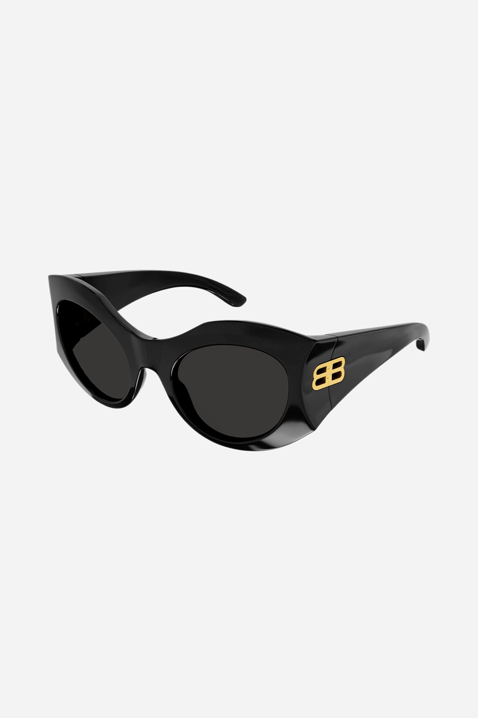 Balenciaga hourglass round sunglasses in black