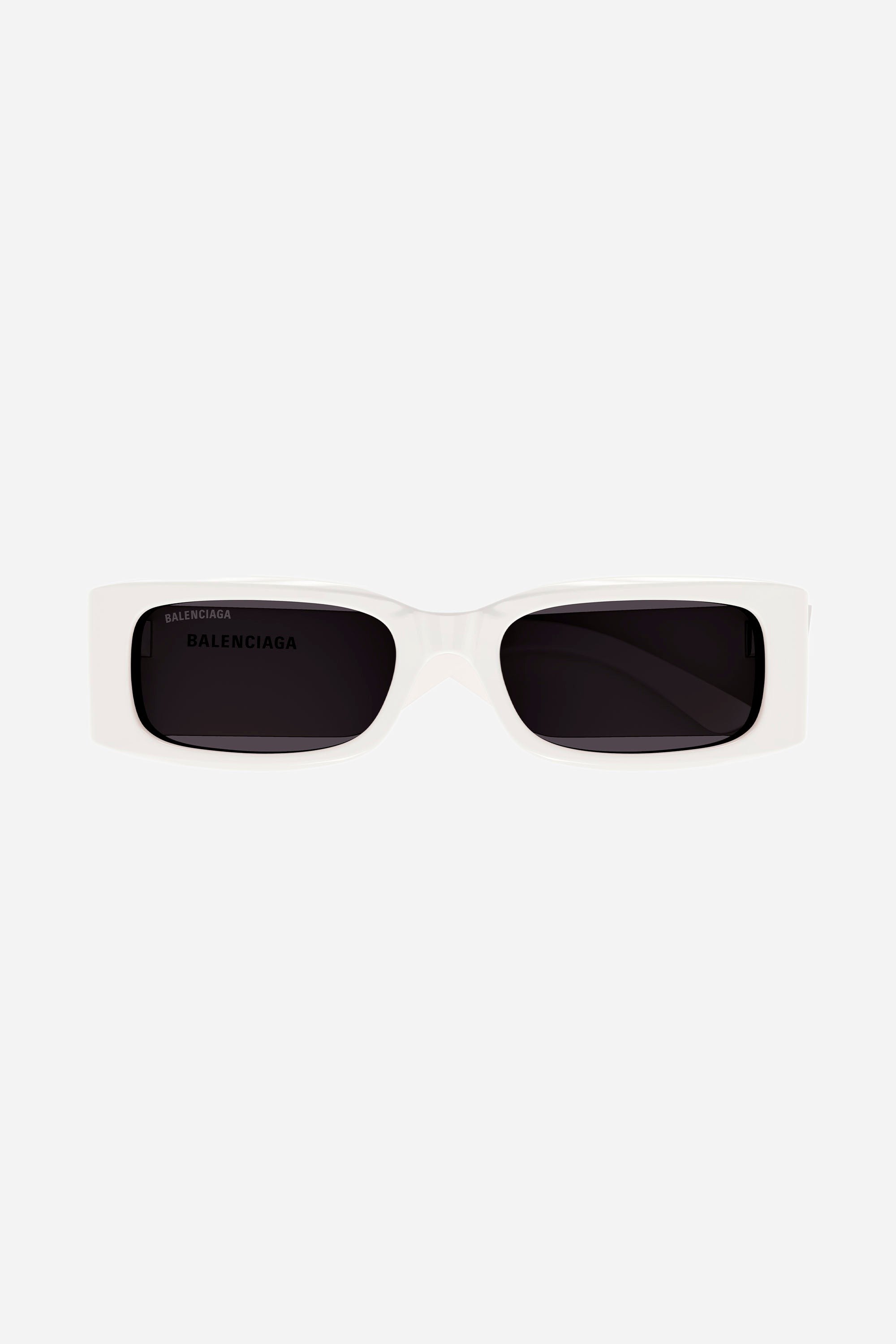 Balenciaga MAX rectangular flat sunglasses in white