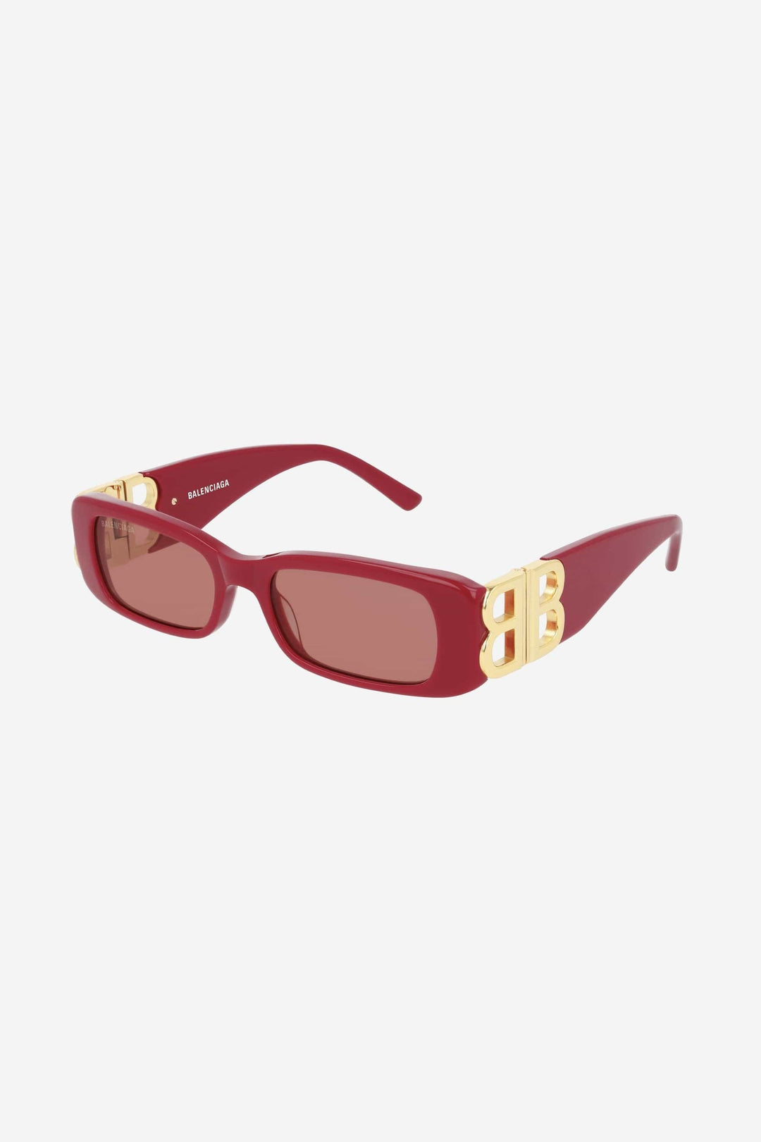 Balenciaga micro red sunglasses featuring BB logo