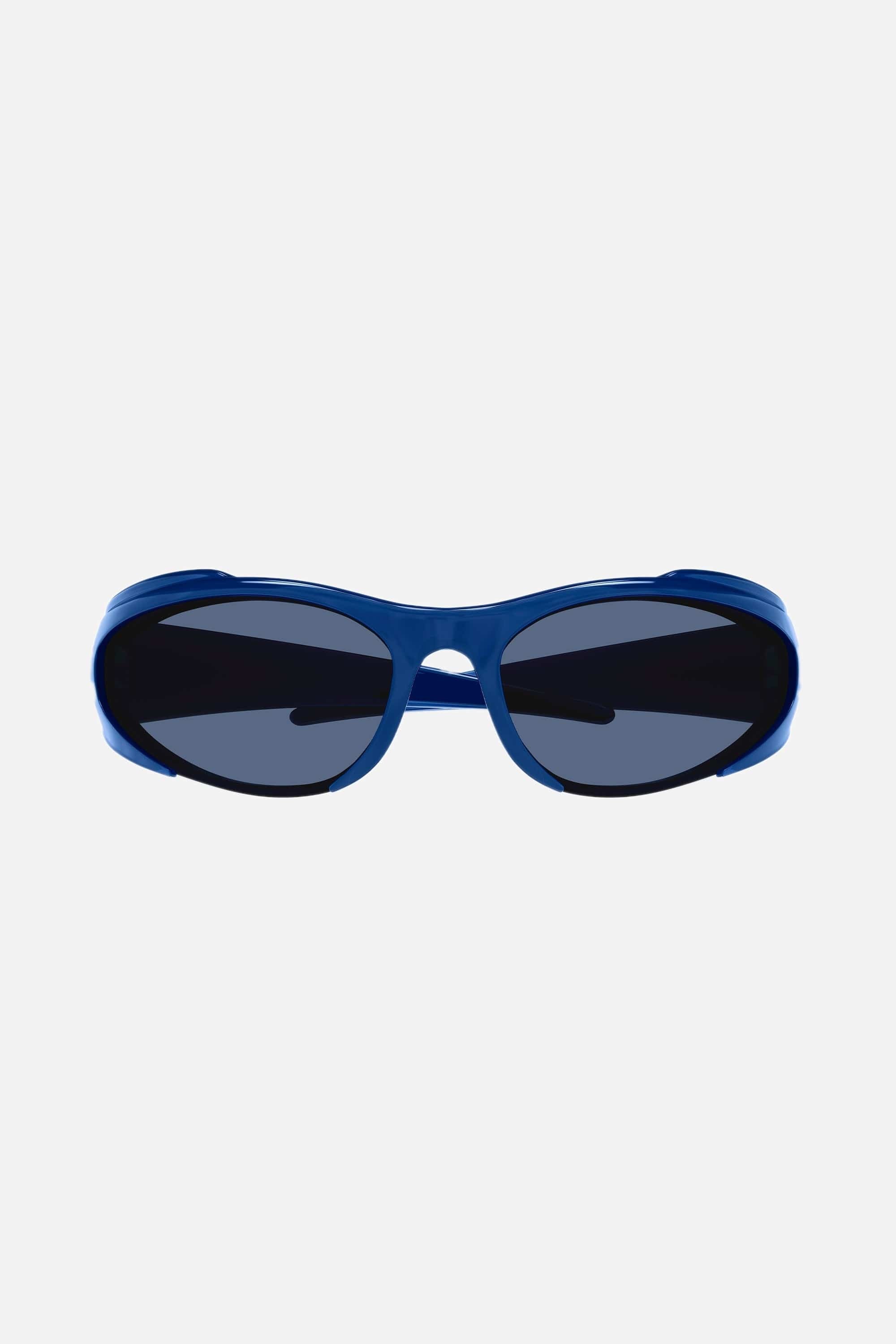 Balenciaga reverse Xpander wrap rectangle blue sporty sunglasses