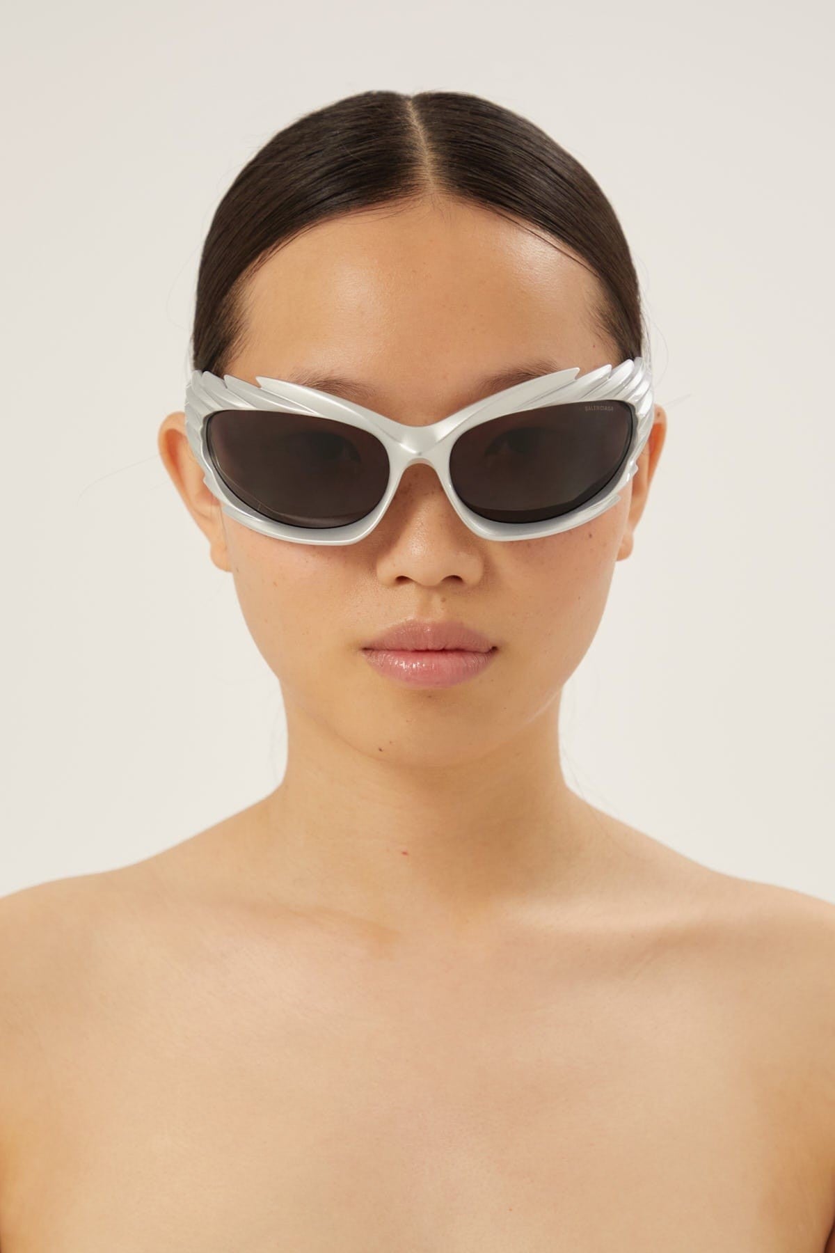 Balenciaga Spike rectangle sunglasses in grey