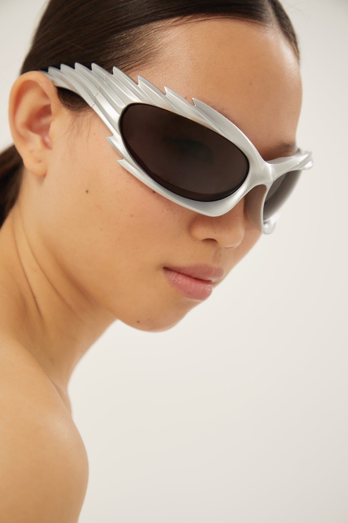 Balenciaga Spike rectangle sunglasses in grey