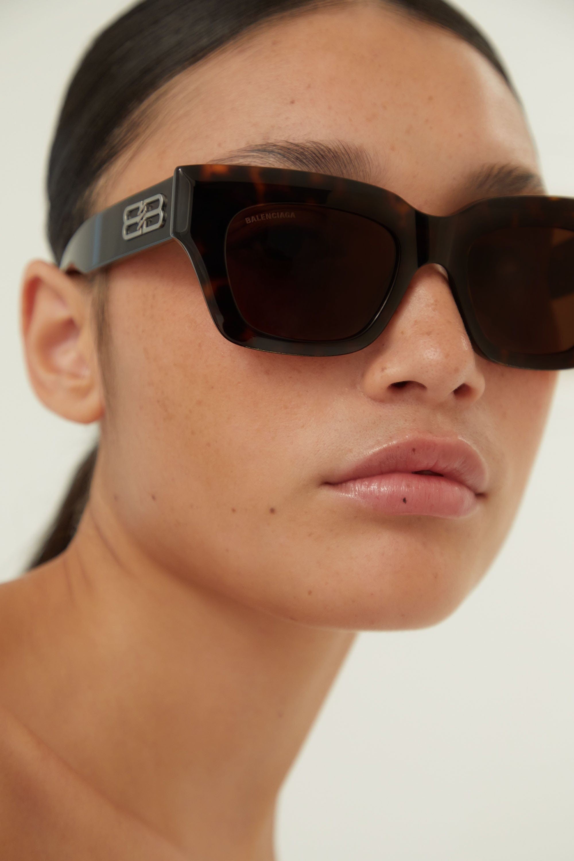 Balenciaga squared femenine havana sunglasses