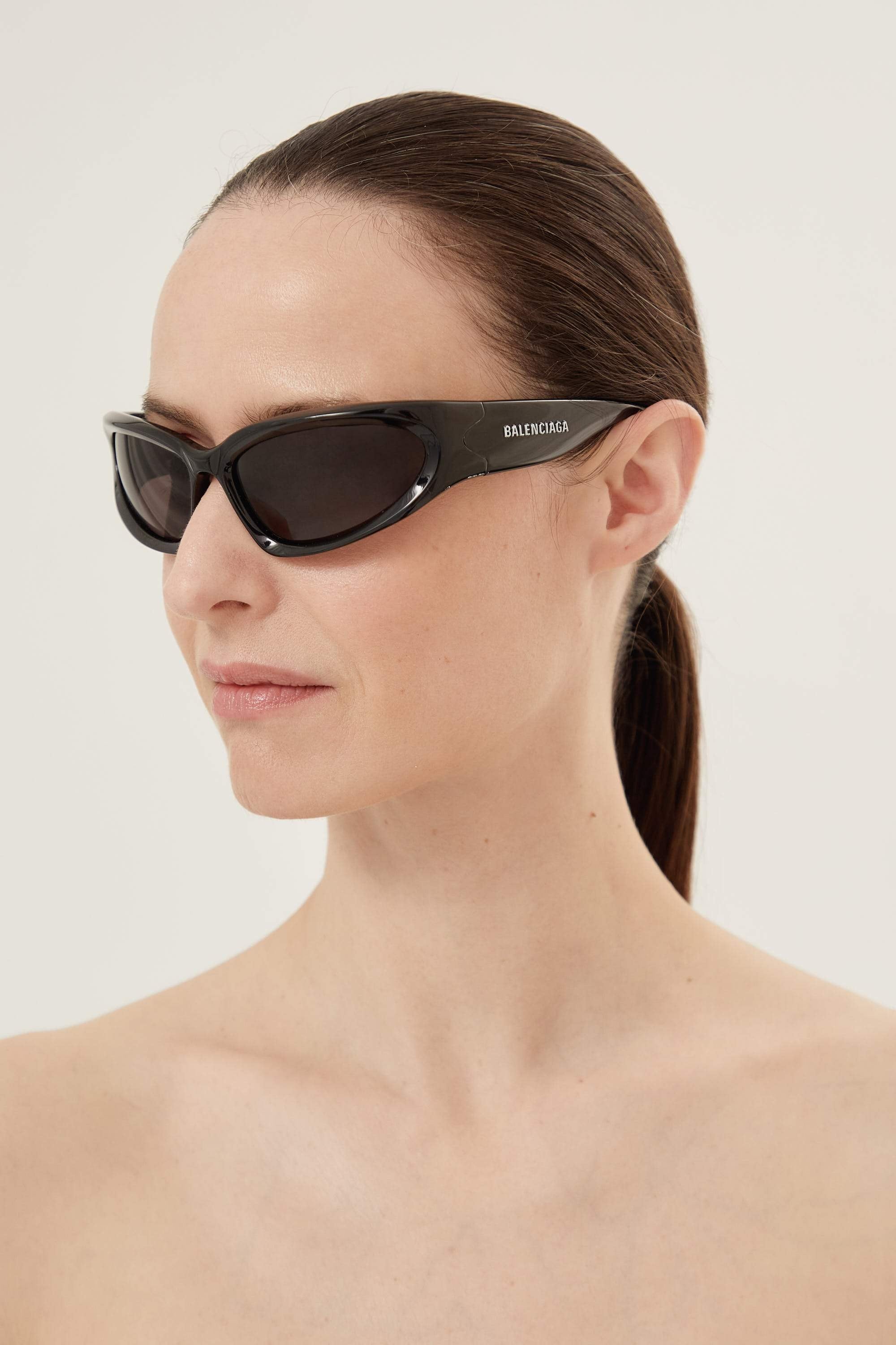 Balenciaga Swift BB0157s-001 black wrap around sunglasses