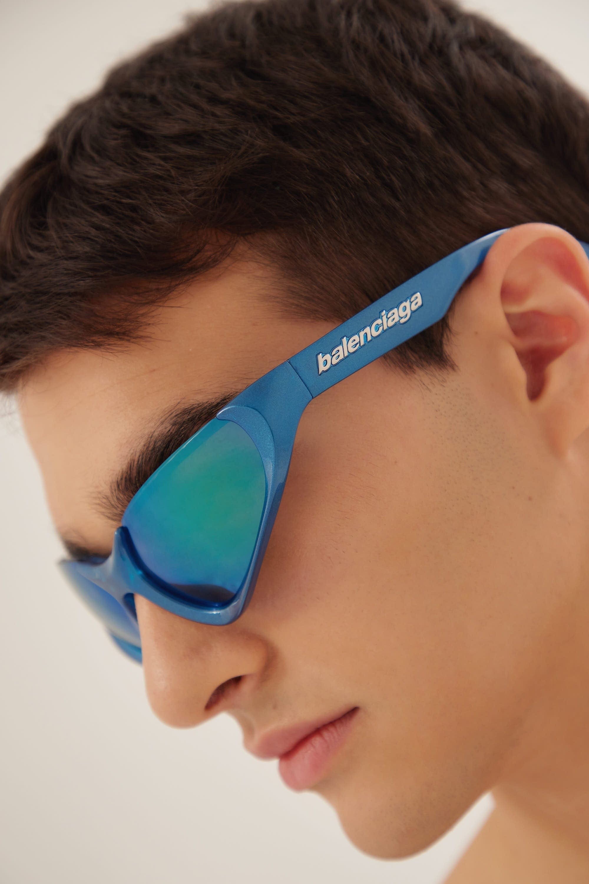 Balenciaga Xpander blue BB0202s-003 wrap around sunglasses