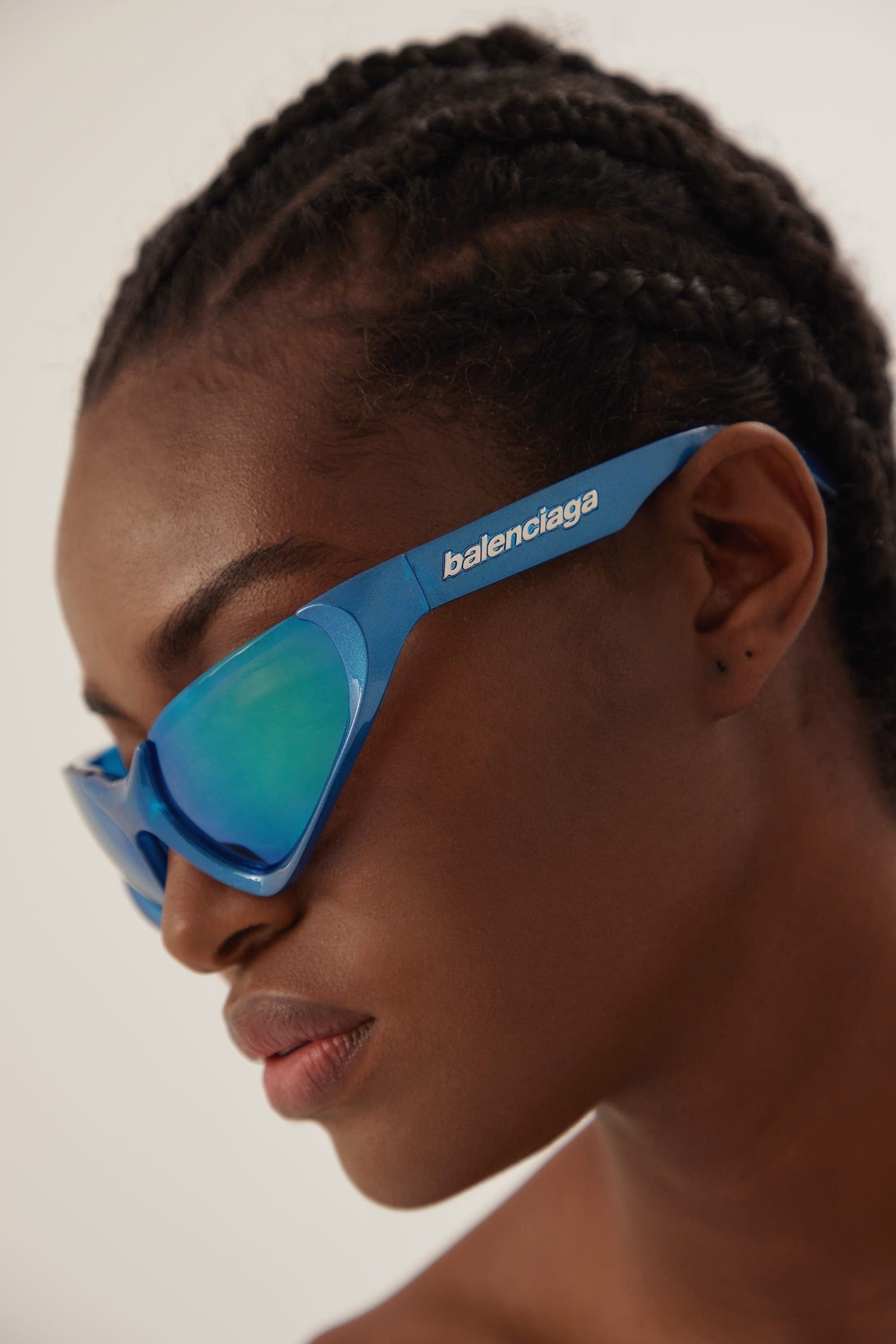 Balenciaga Xpander blue BB0202s-003 wrap around sunglasses