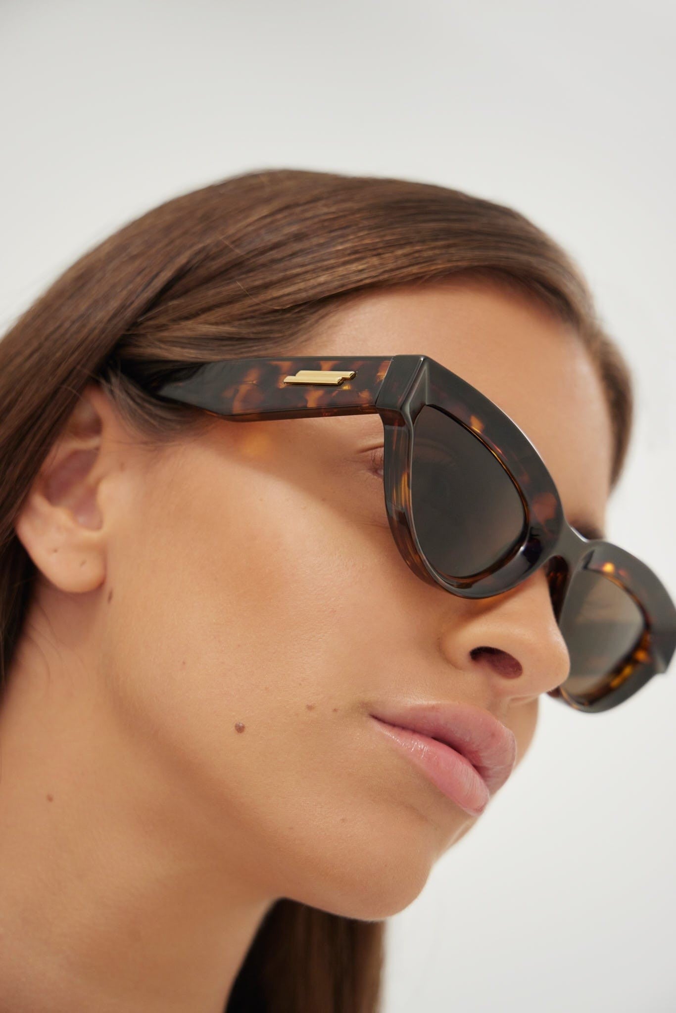 Bottega Veneta angular havana sunglasses