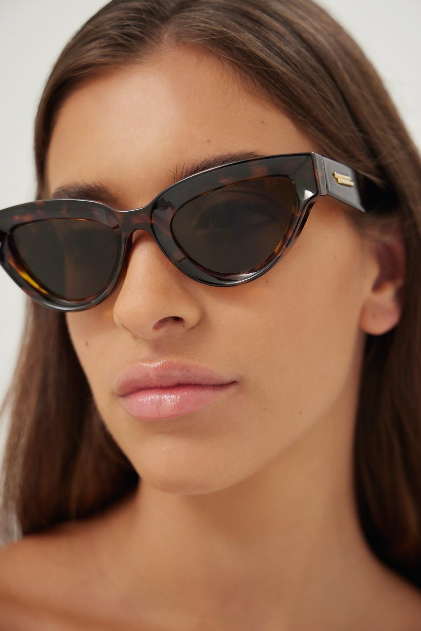 Bottega Veneta angular havana sunglasses