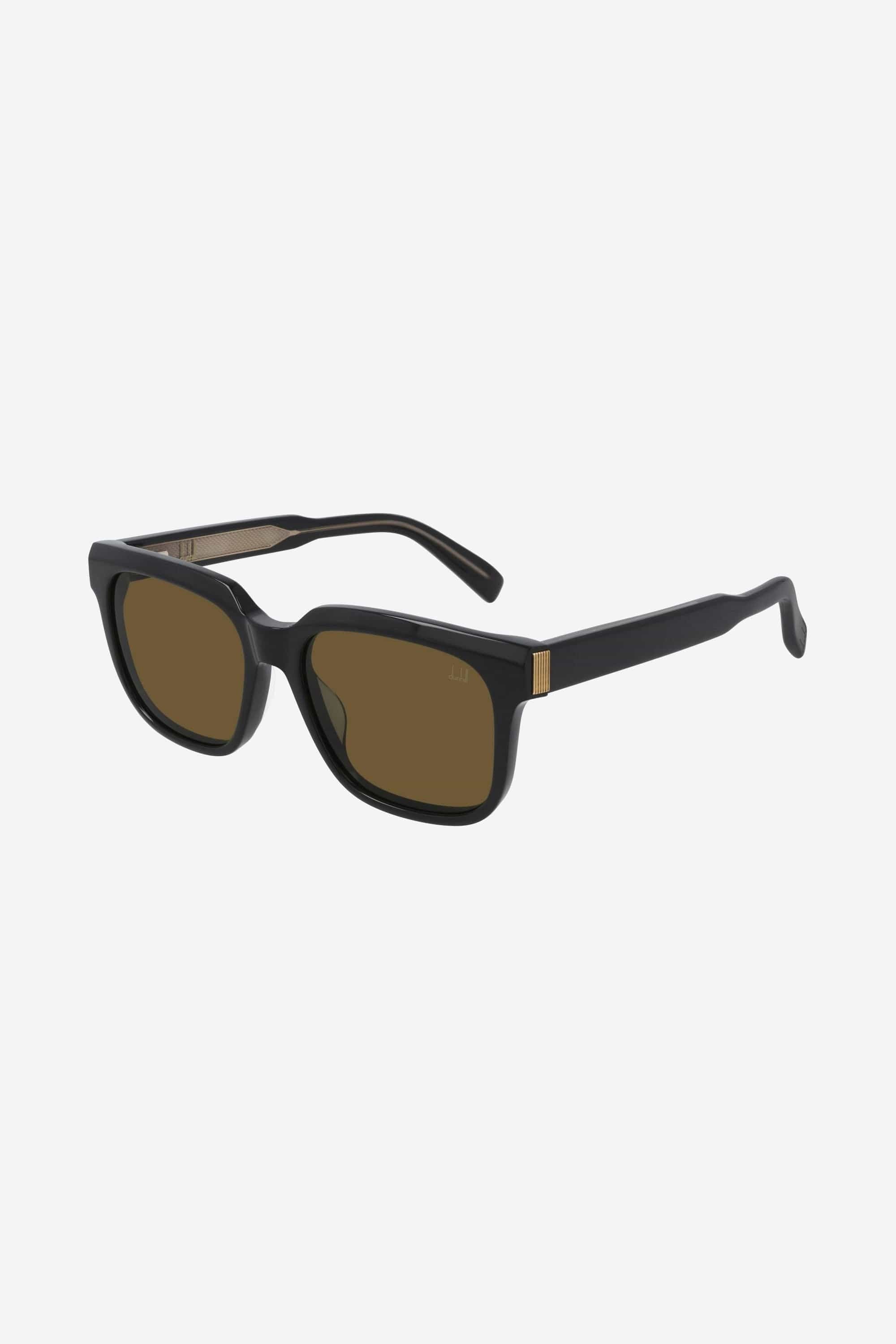 Dunhill square black and brown chunky acetate sunglasses