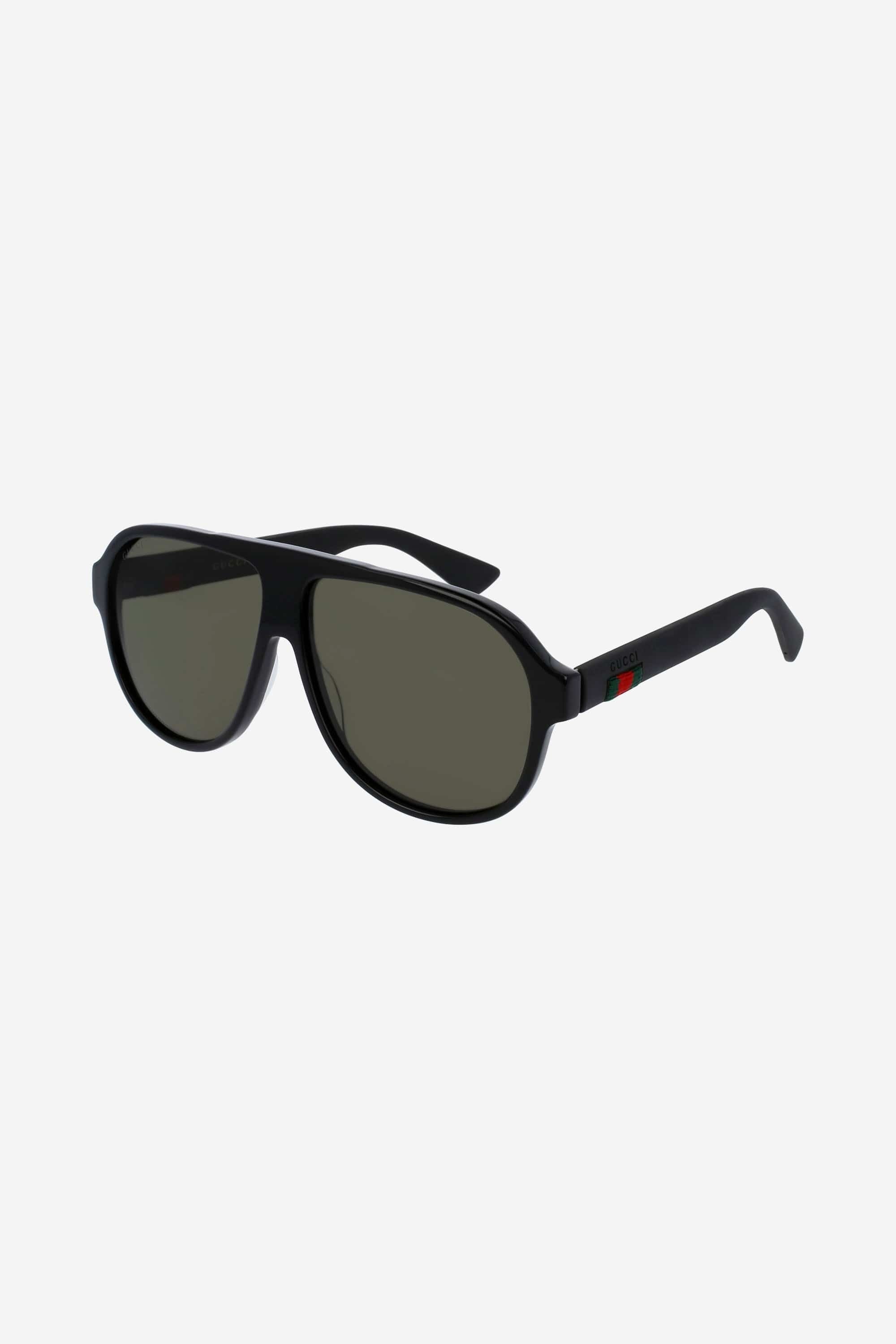 Gucci acetate pilot style with rubber temples