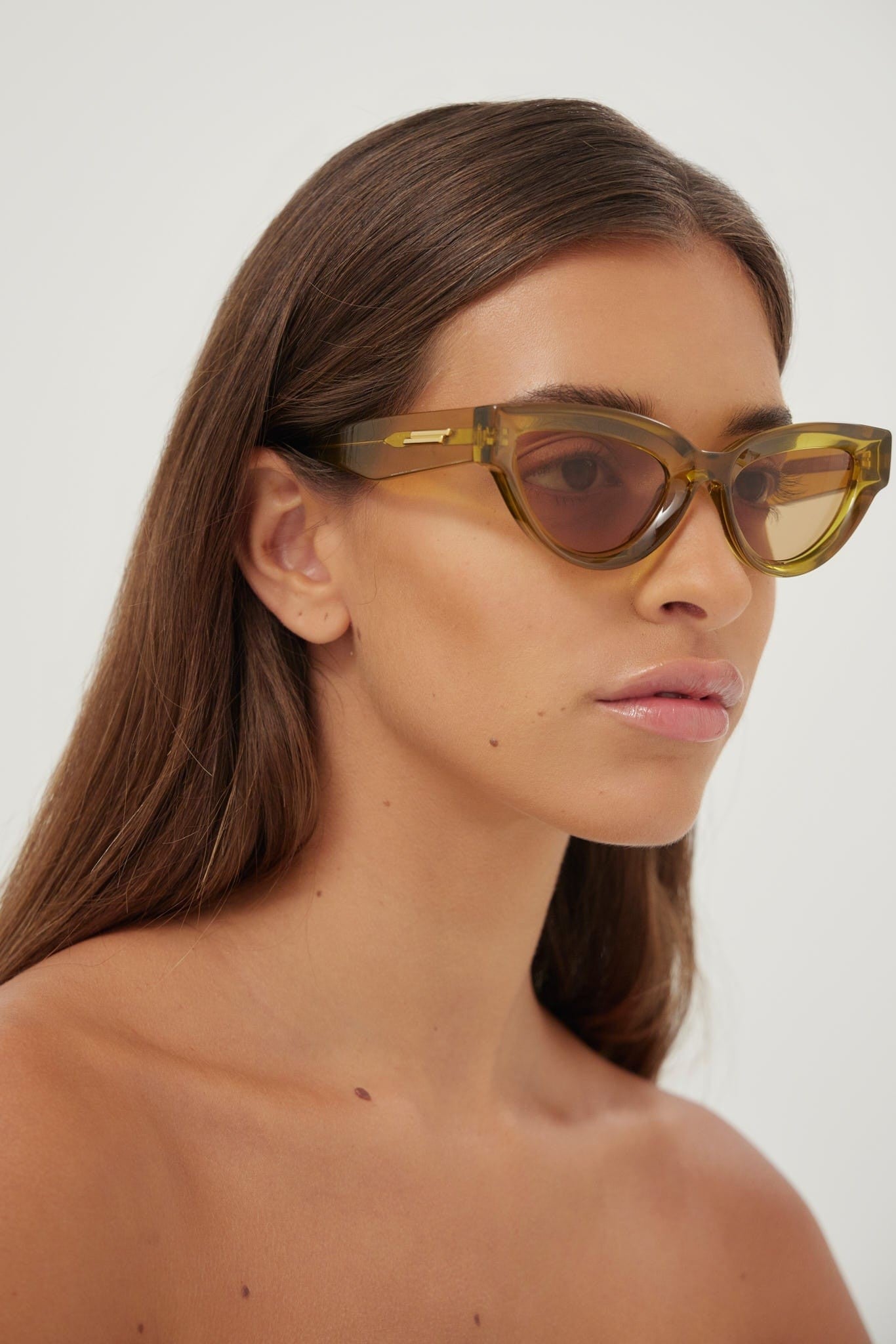 Bottega Veneta angular yellow sunglasses