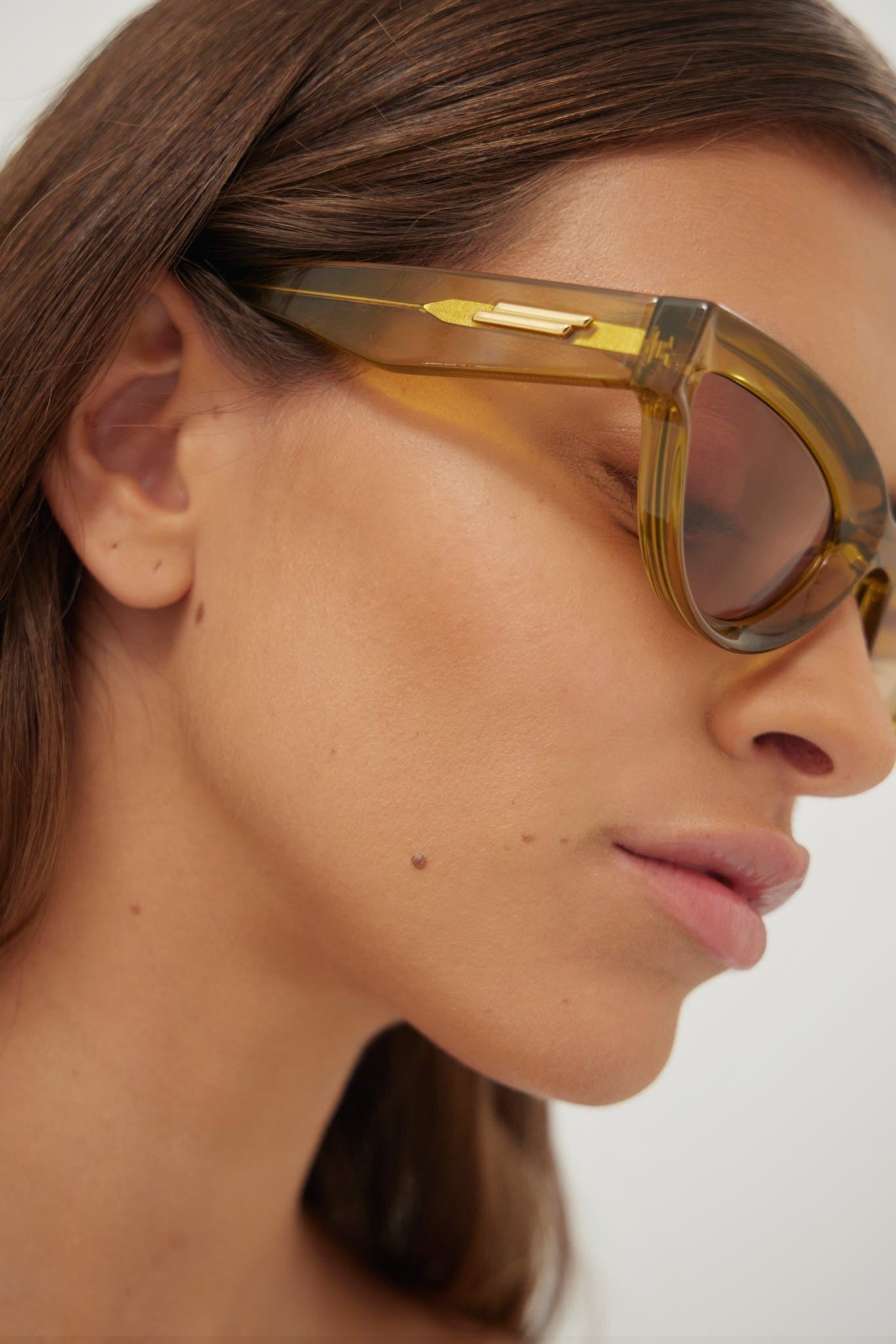 Bottega Veneta angular yellow sunglasses