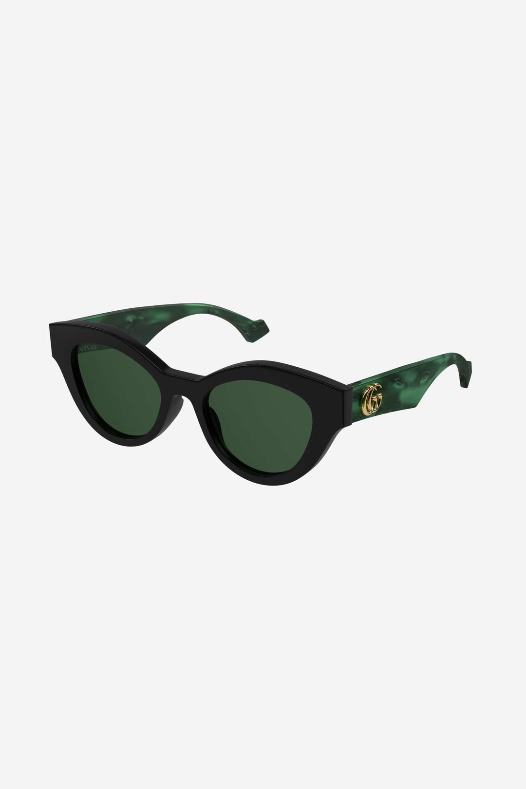 Gucci cat eye black and green sunglasses