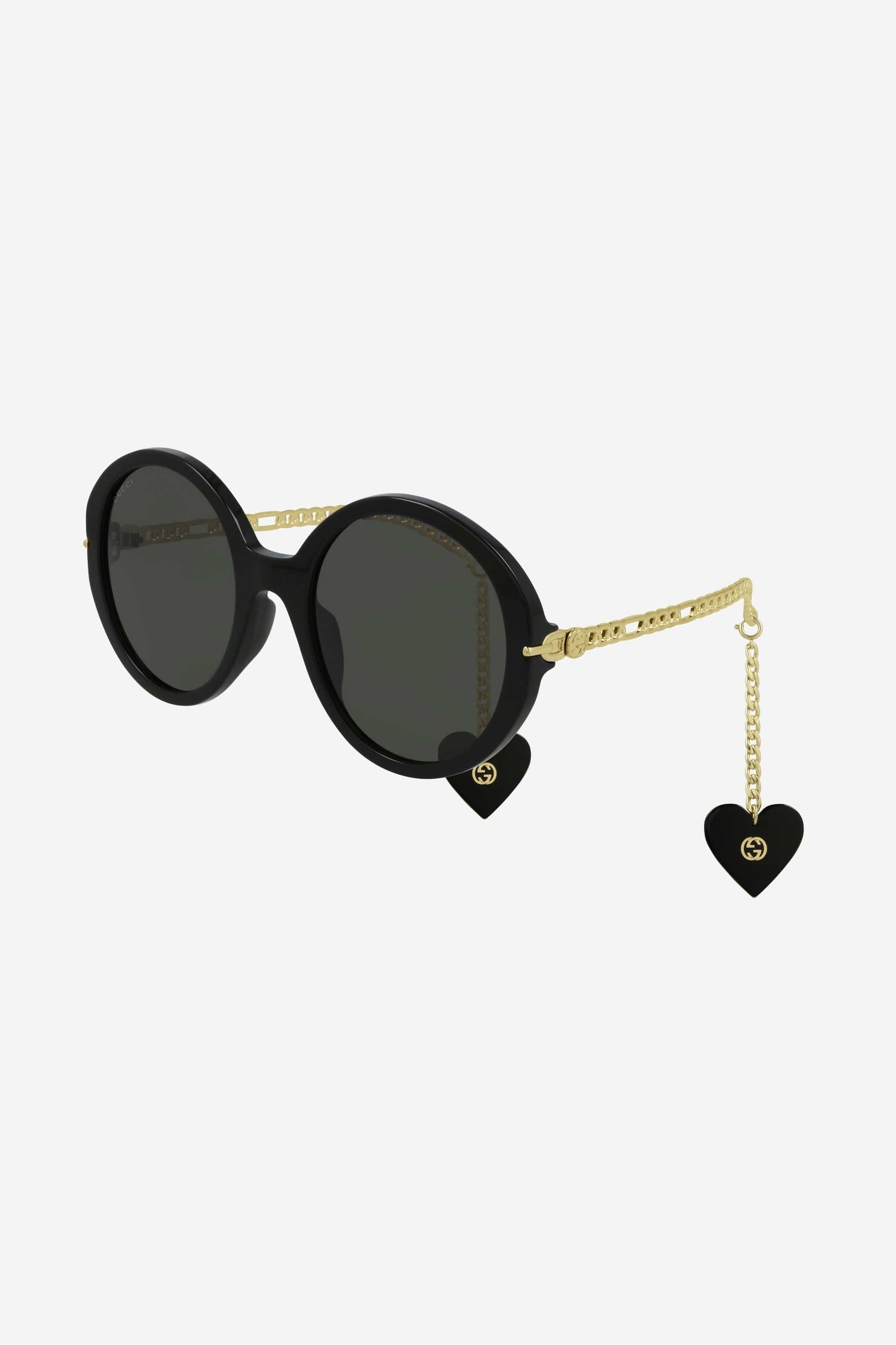 Gucci chain black round sunglasses