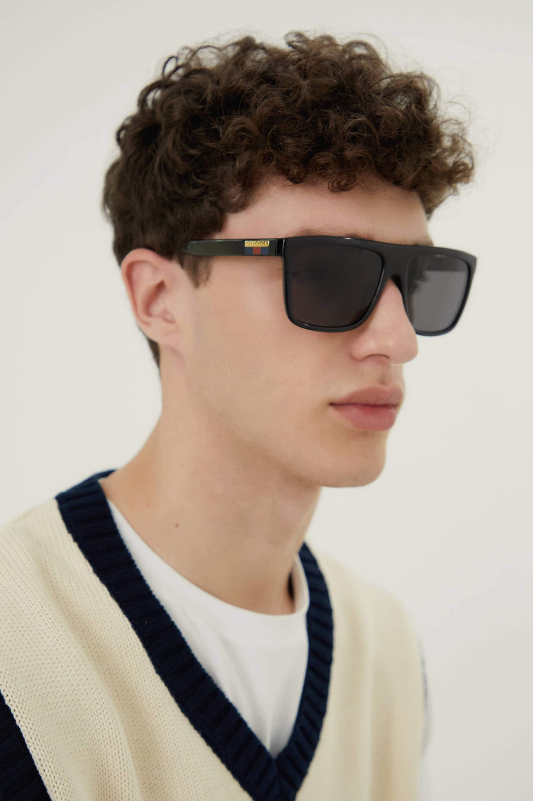 Gucci flat top squared masculine sunglasses