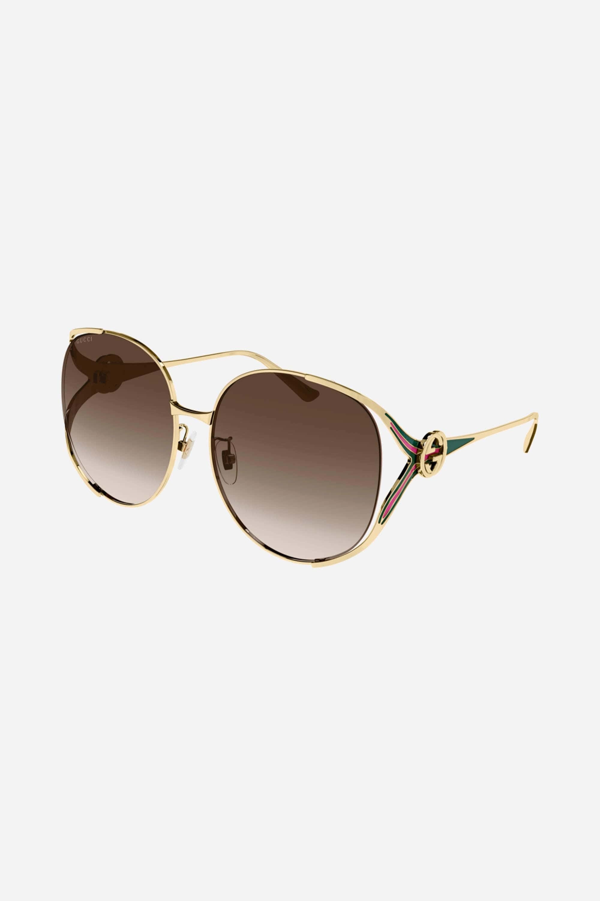 Gucci fork metal brown sunglasses