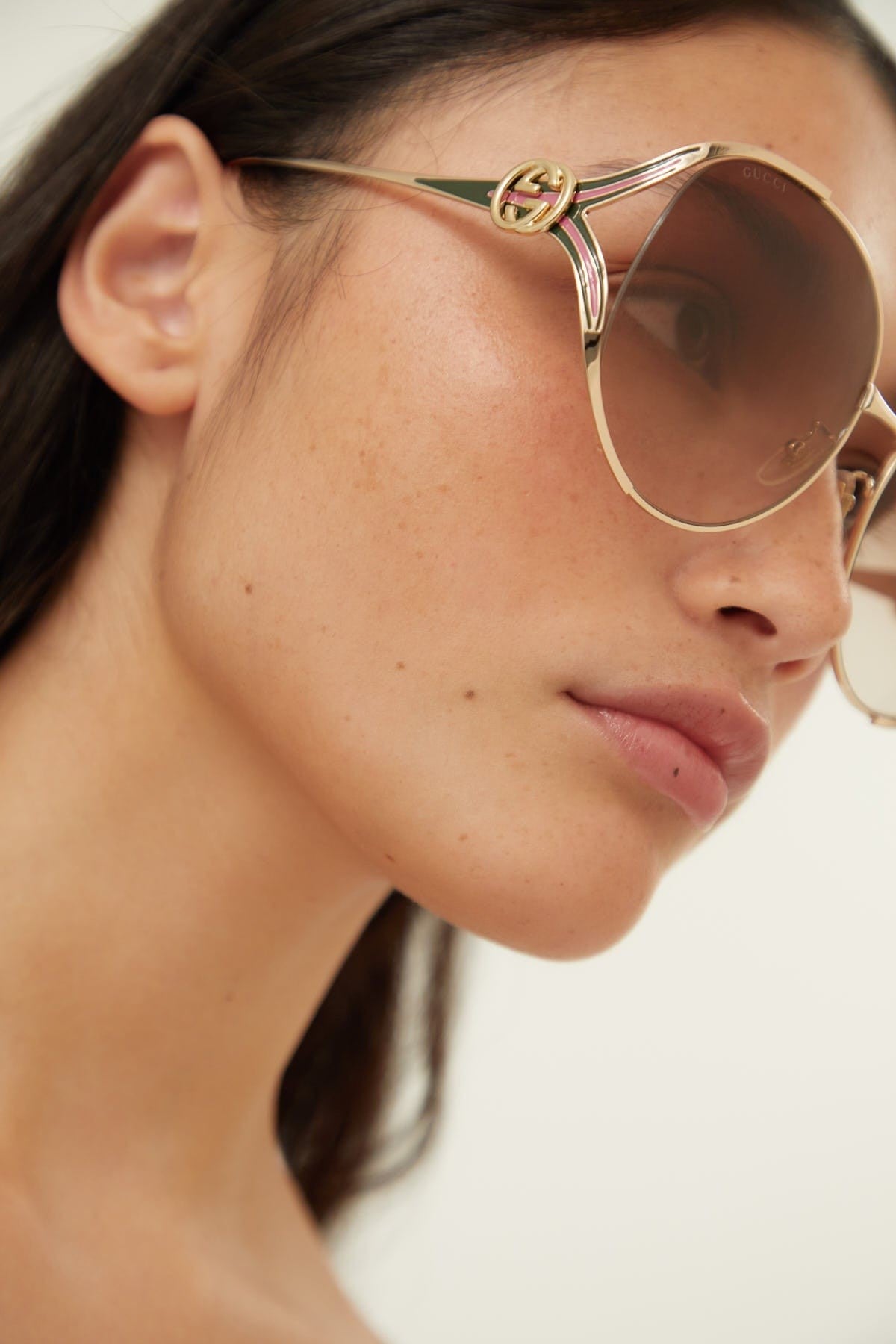 Gucci fork metal brown sunglasses