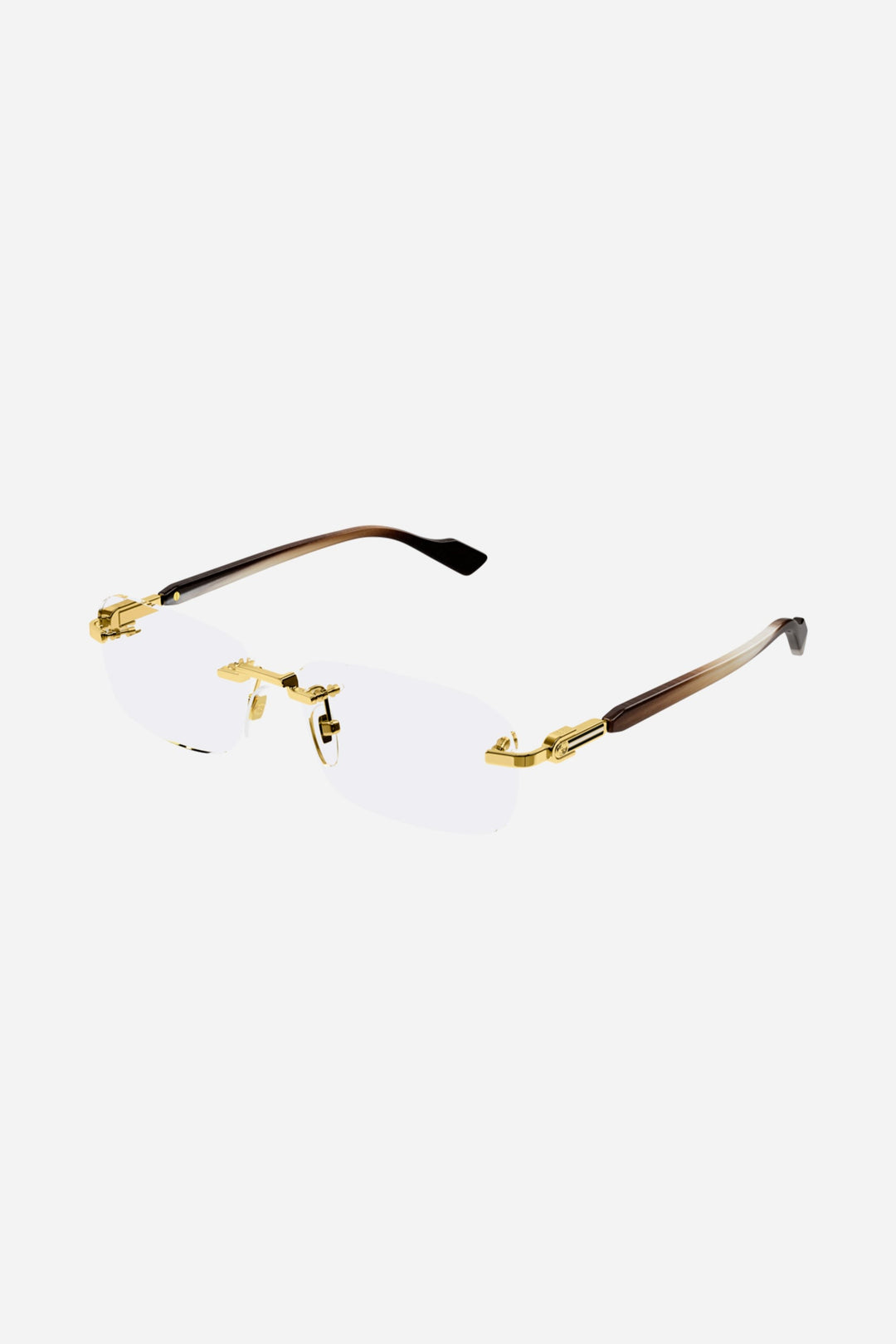 Gucci GG1221O micro rimless metal gold optical sunglasses