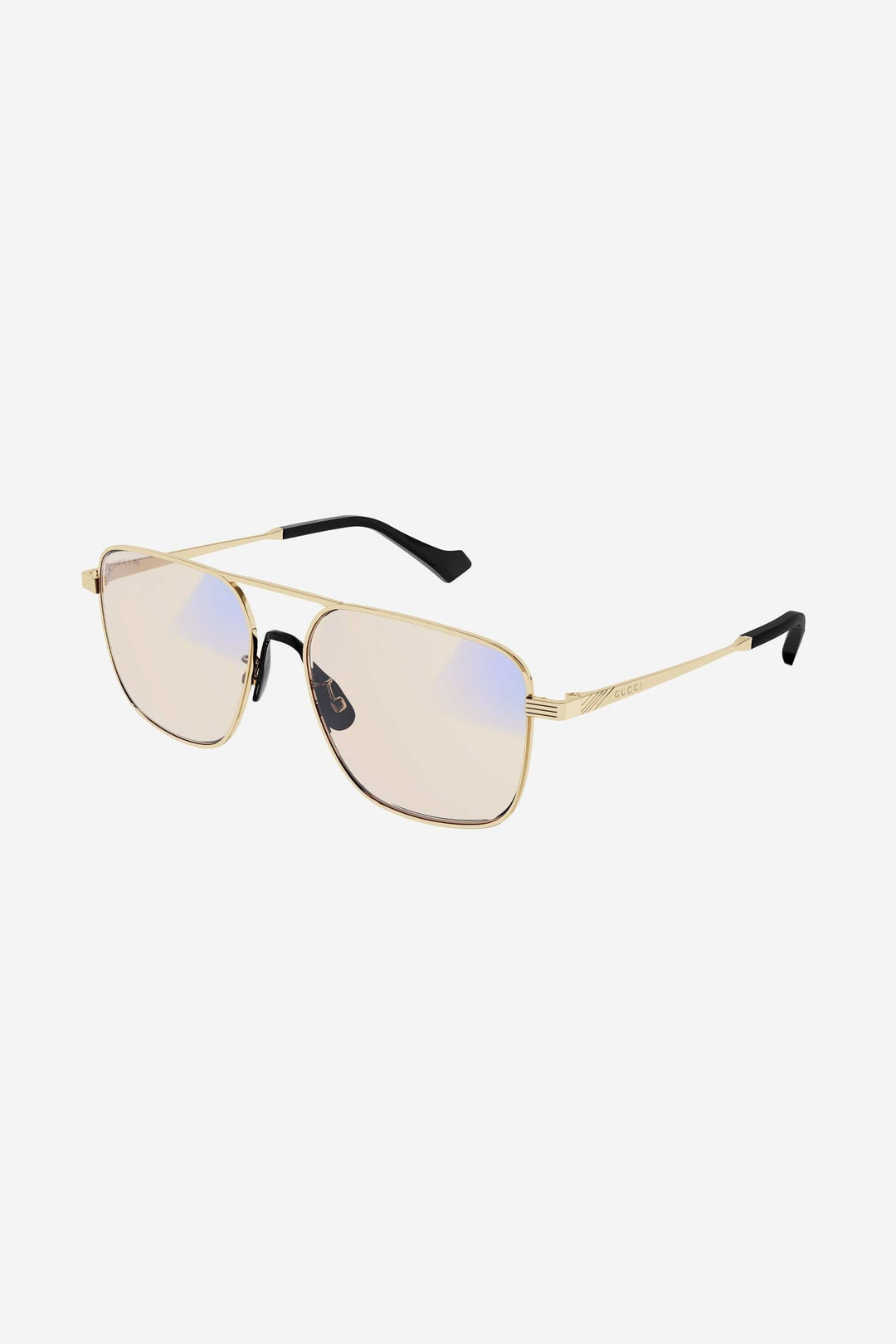 Gucci metal pilot blue light frame