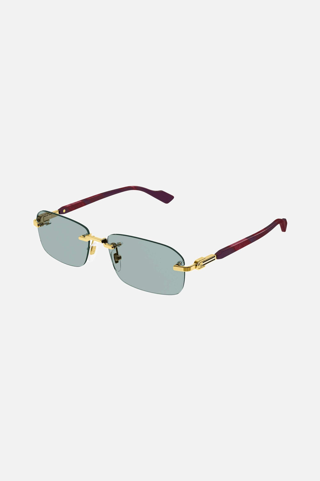 Gucci micro rimless metal gold sunglasses