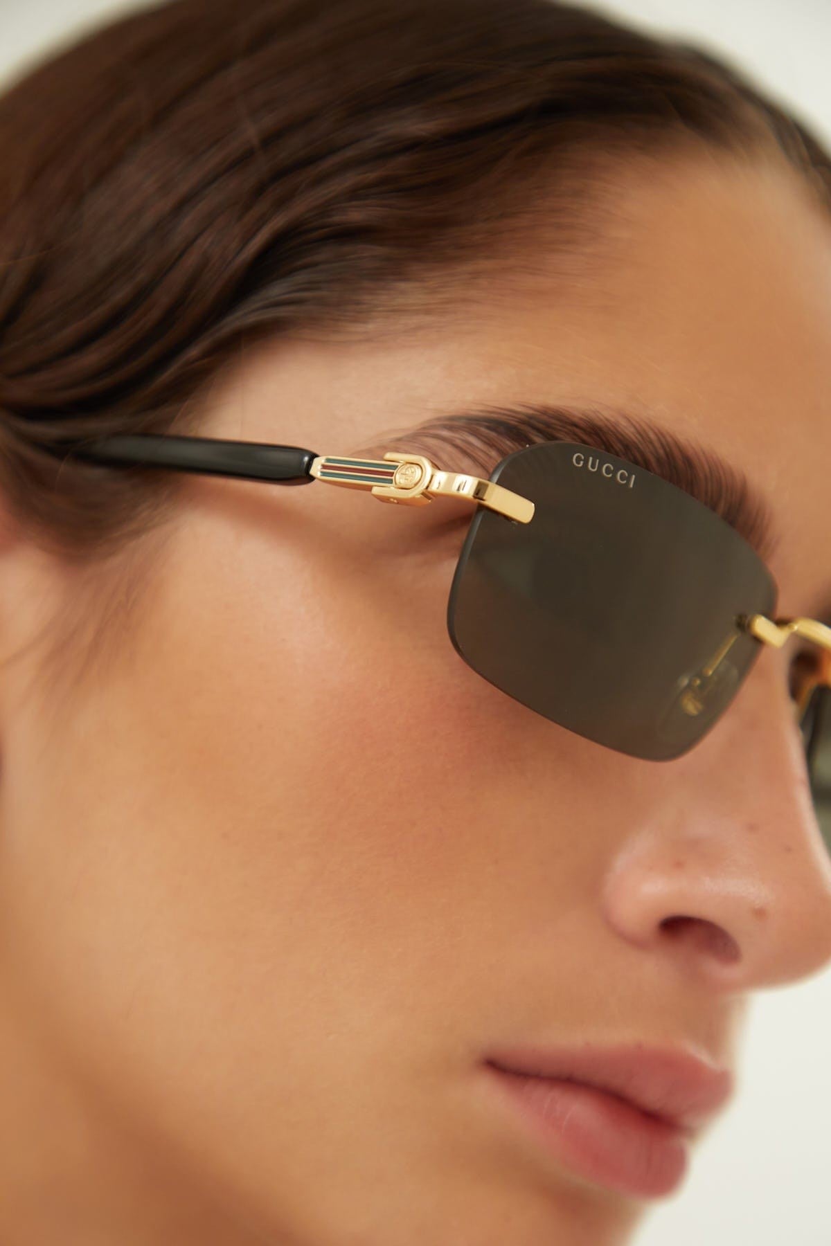 Gucci micro rimless metal sunglasses