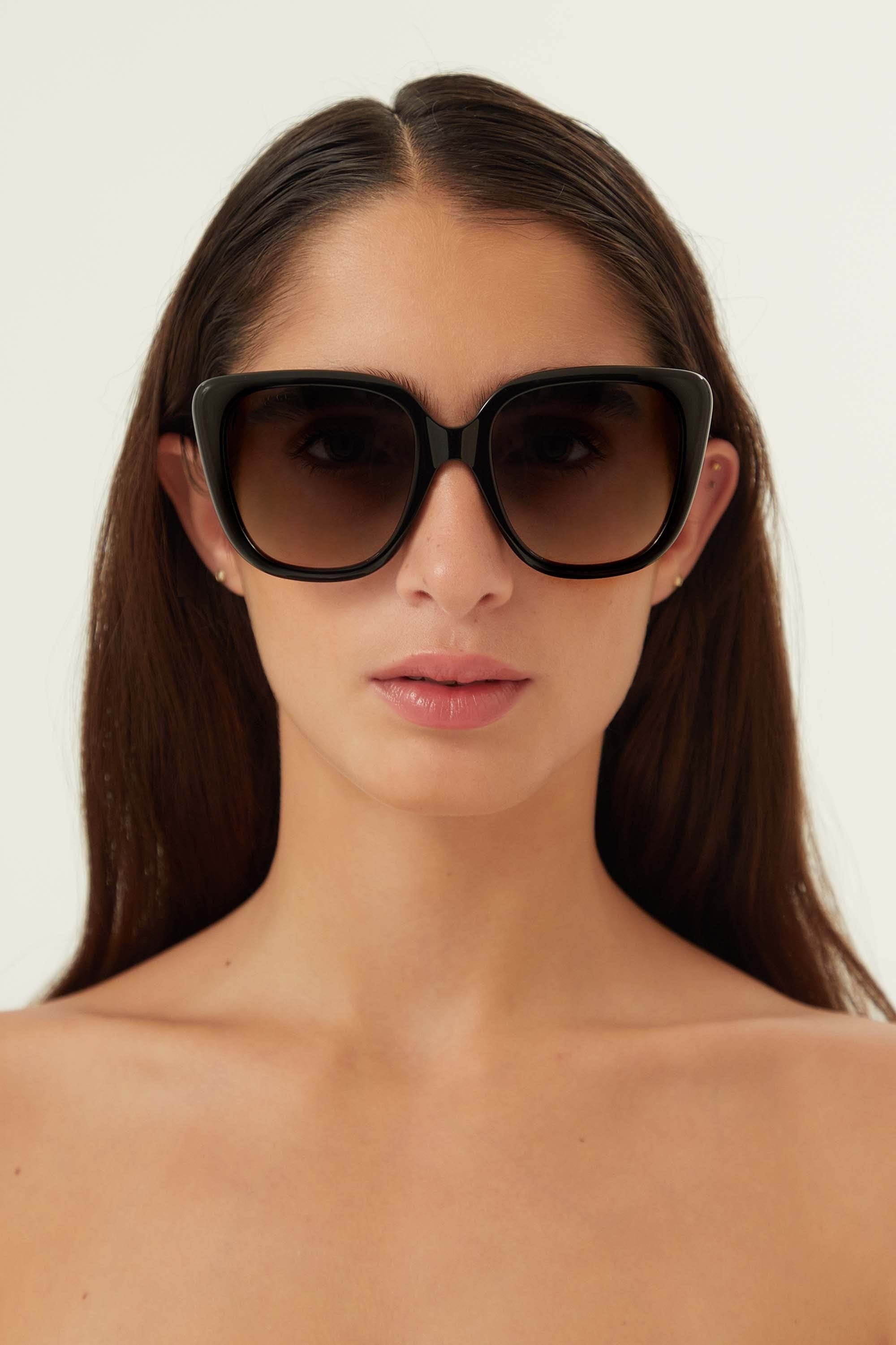 Gucci oversized cat eye black sunglasses