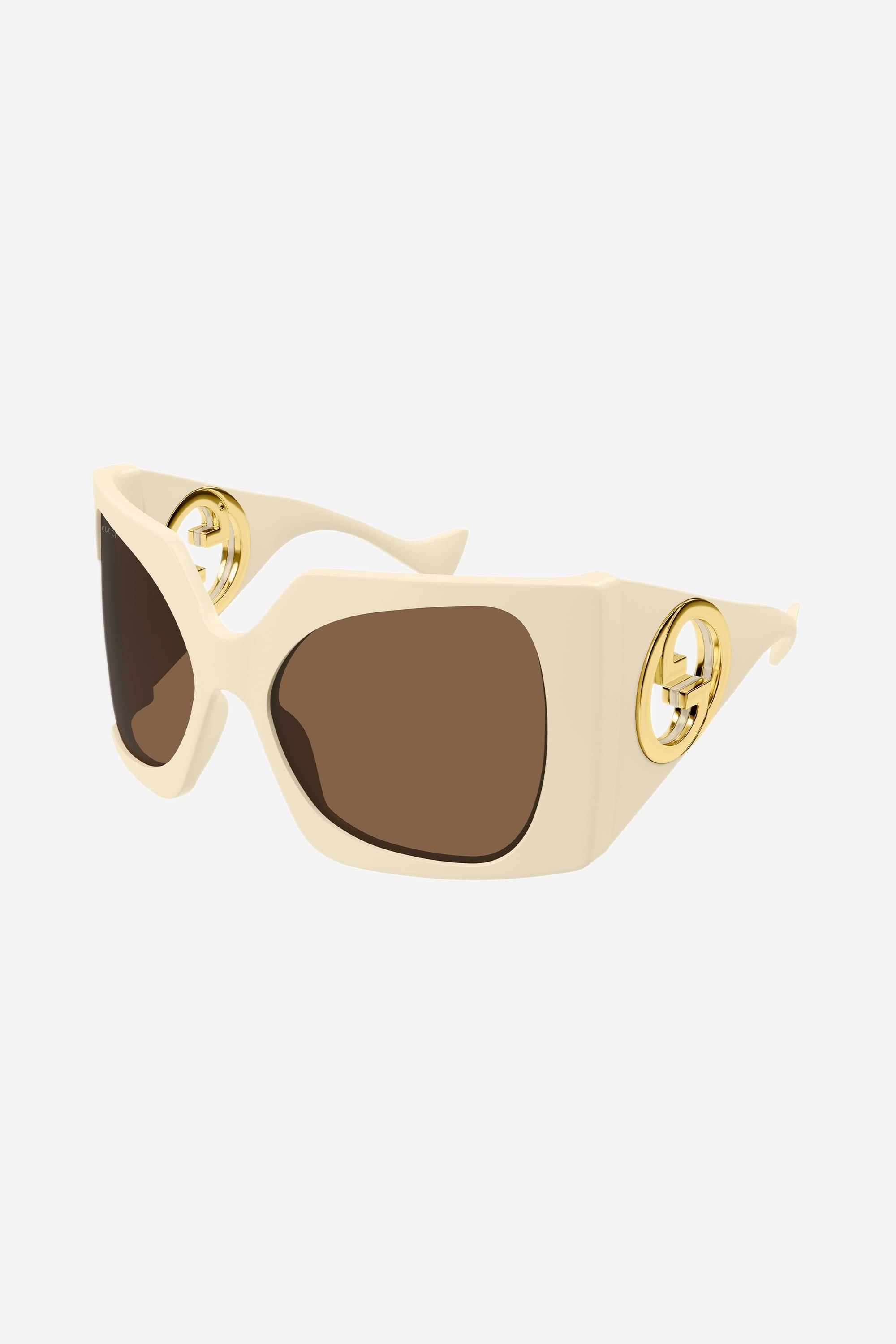 Gucci oversized ivory butterfly sunglasses