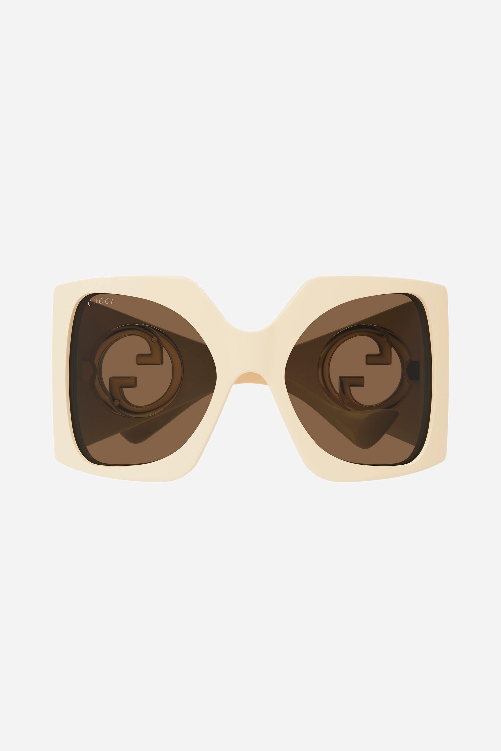 Gucci oversized ivory butterfly sunglasses