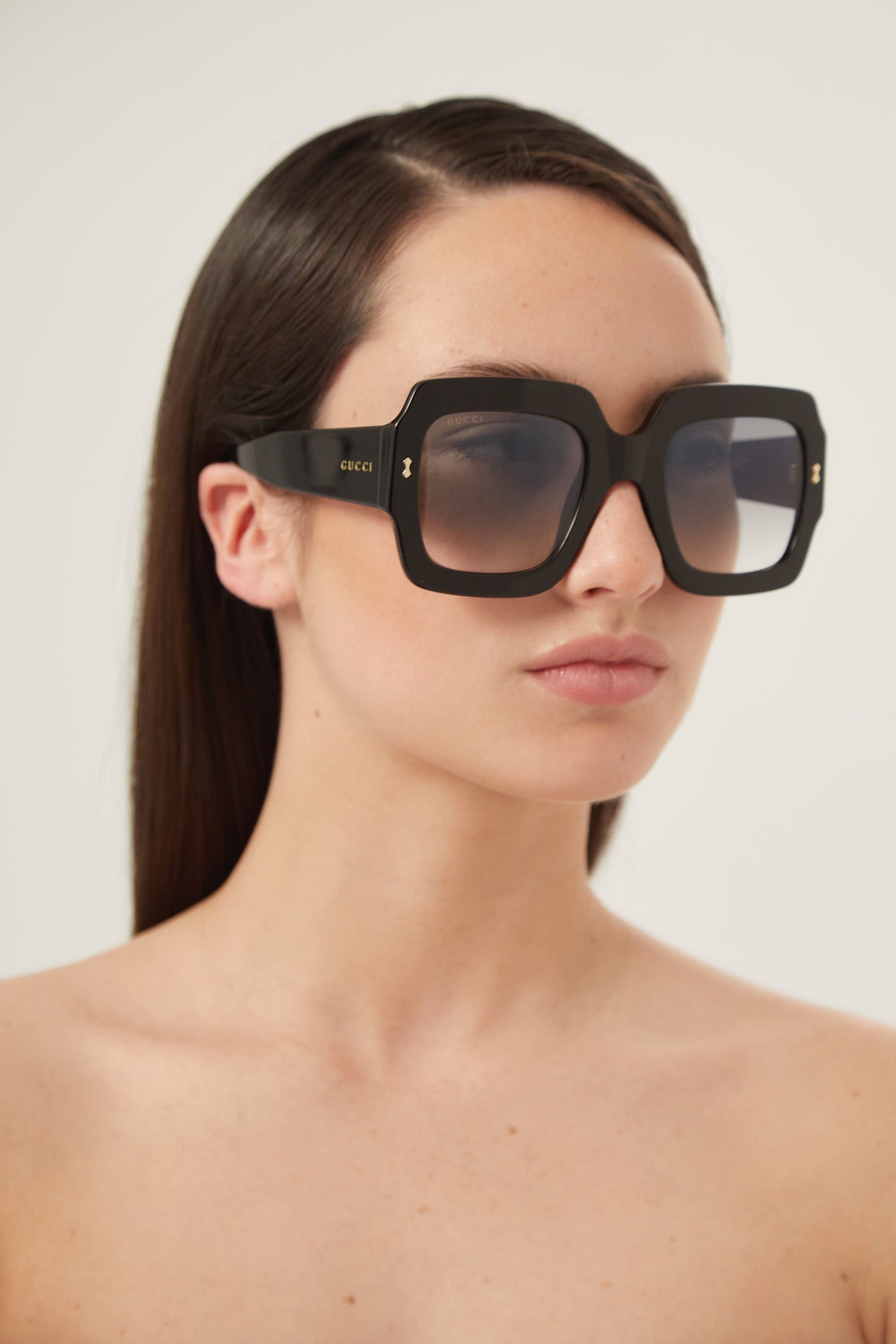 Gucci oversized squared sustainable black sunglasses