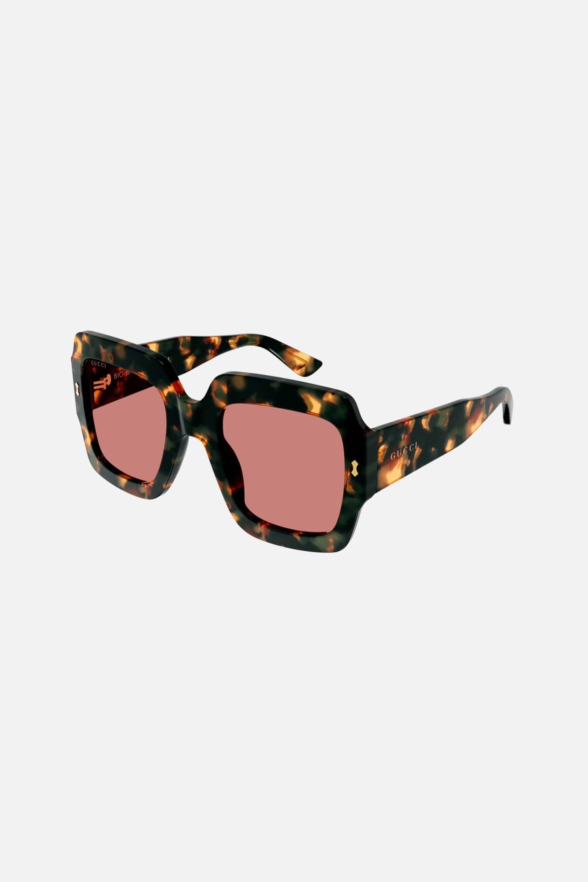 Gucci oversized squared sustainable havana sunglasses