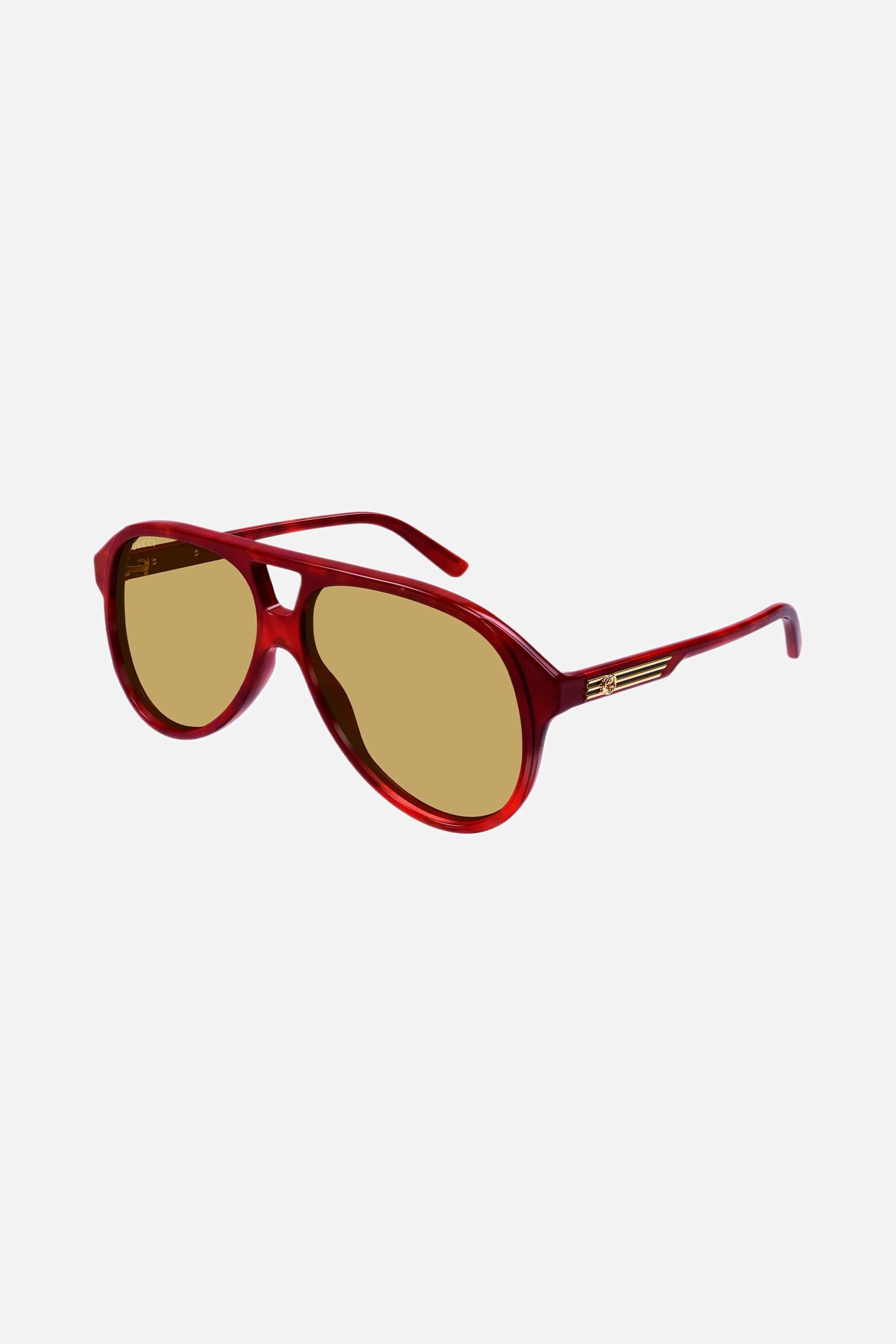 Gucci pilot brown acetate sunglasses