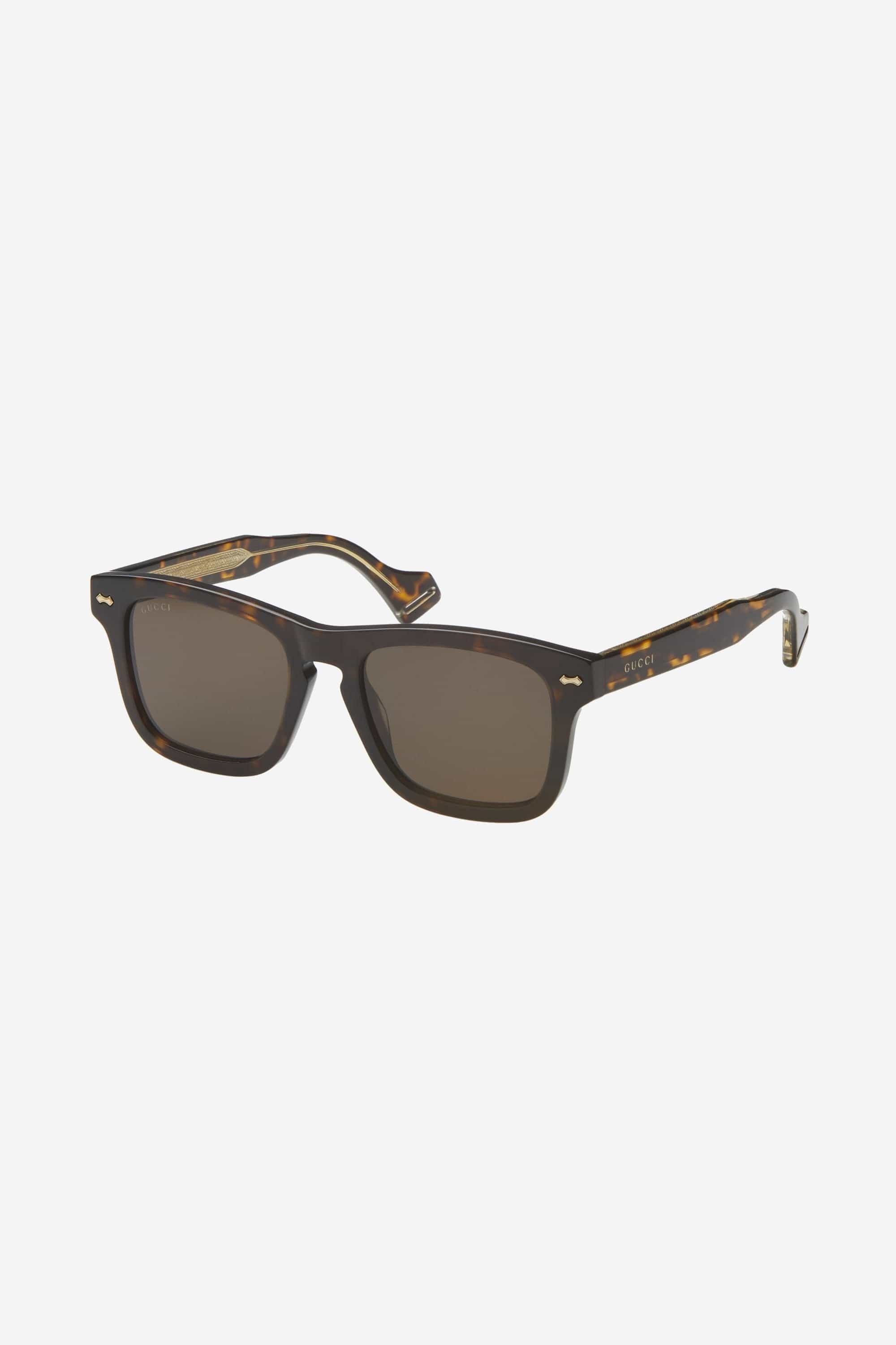 Gucci rectangular havana decor sunglasses