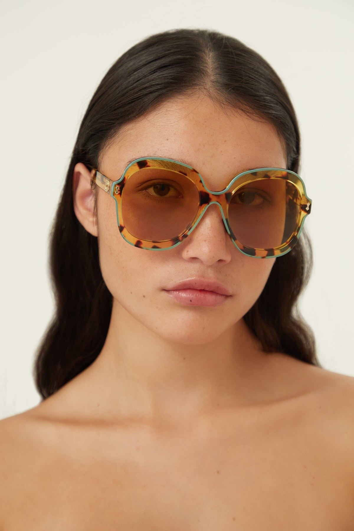 Gucci round oversize havana sunglasses