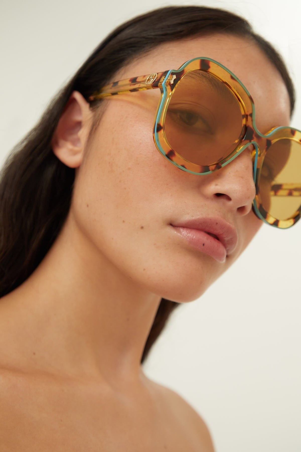 Gucci round oversize havana sunglasses