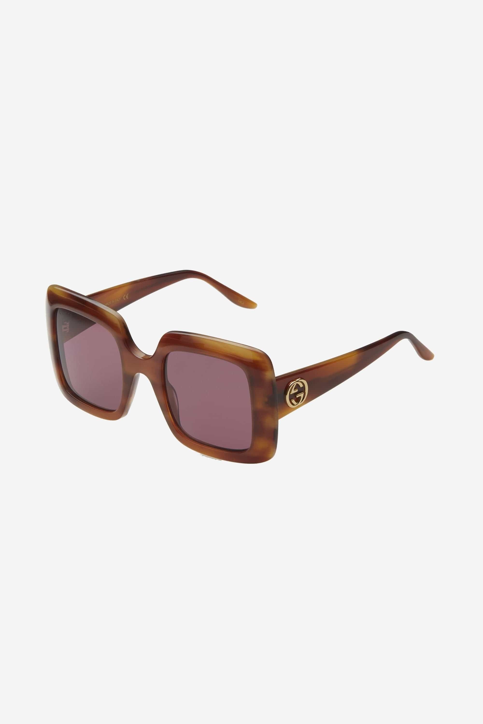 Gucci squared havana violet acetate sunglasses