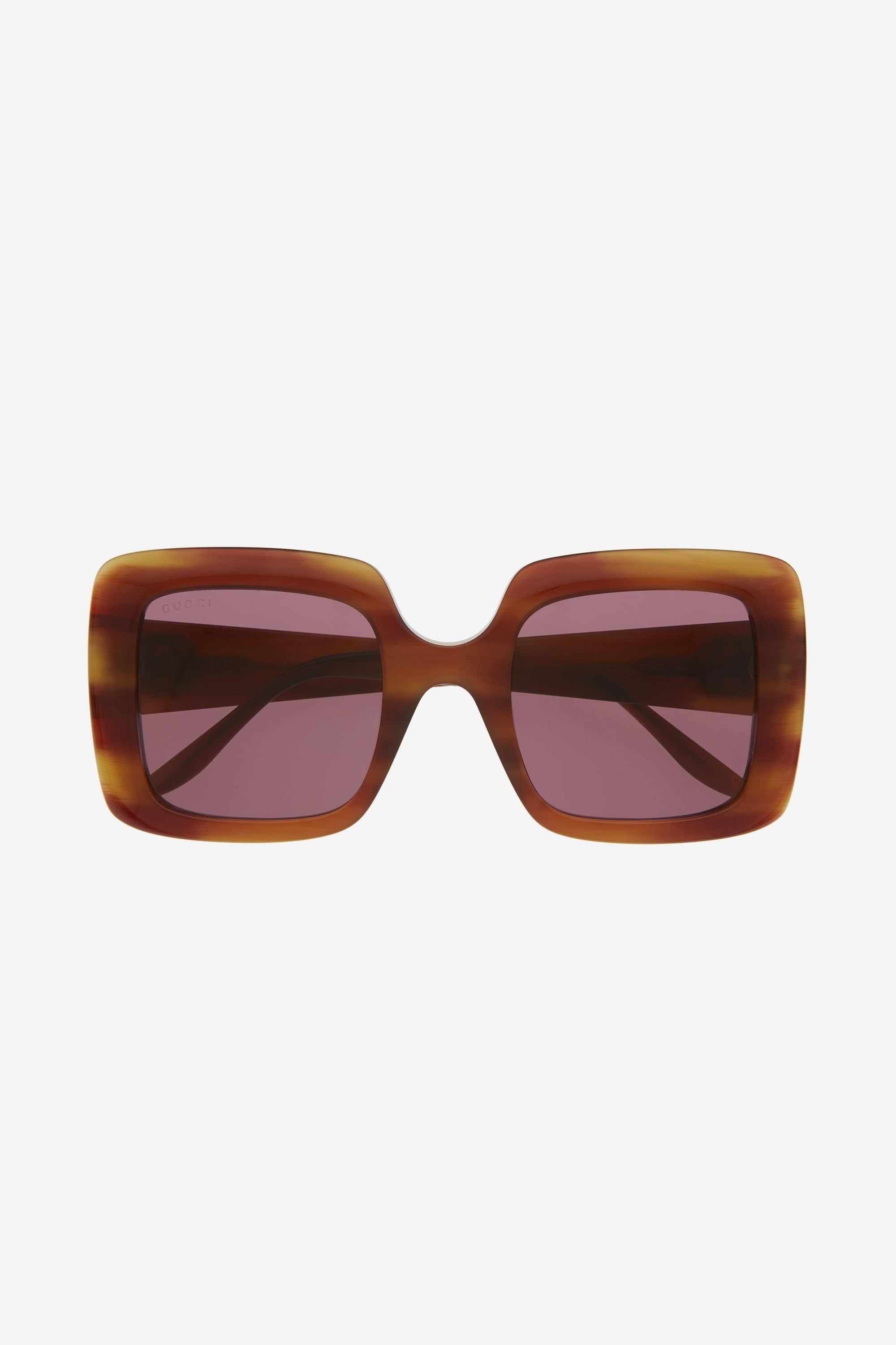 Gucci squared havana violet acetate sunglasses