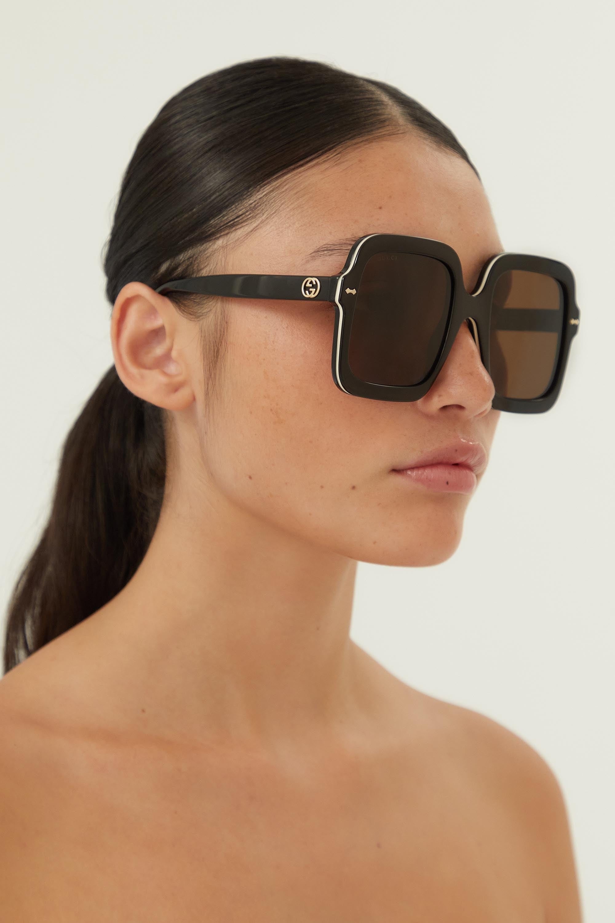 Gucci squared oversize black sunglasses