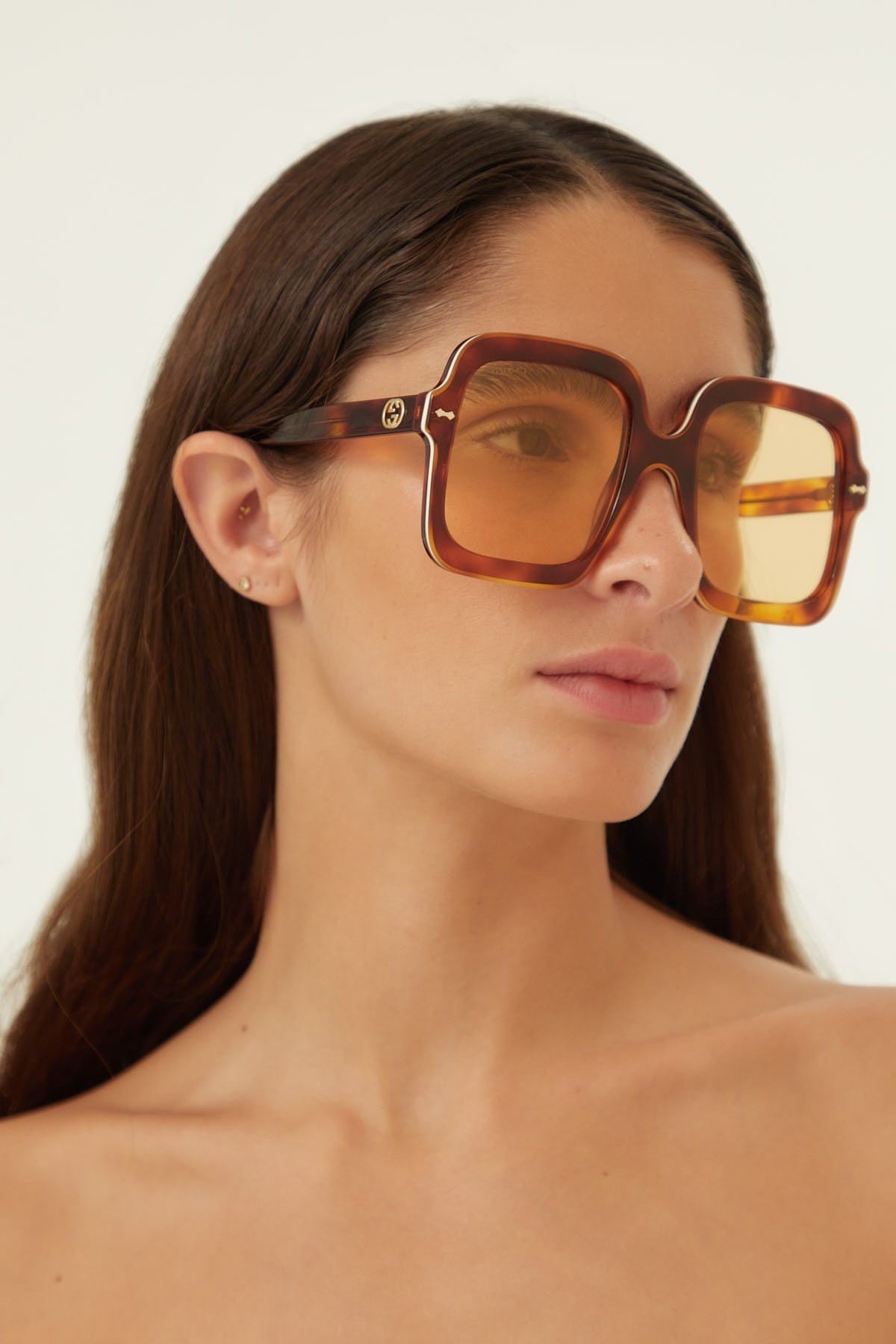 Gucci squared oversize havana sunglasses