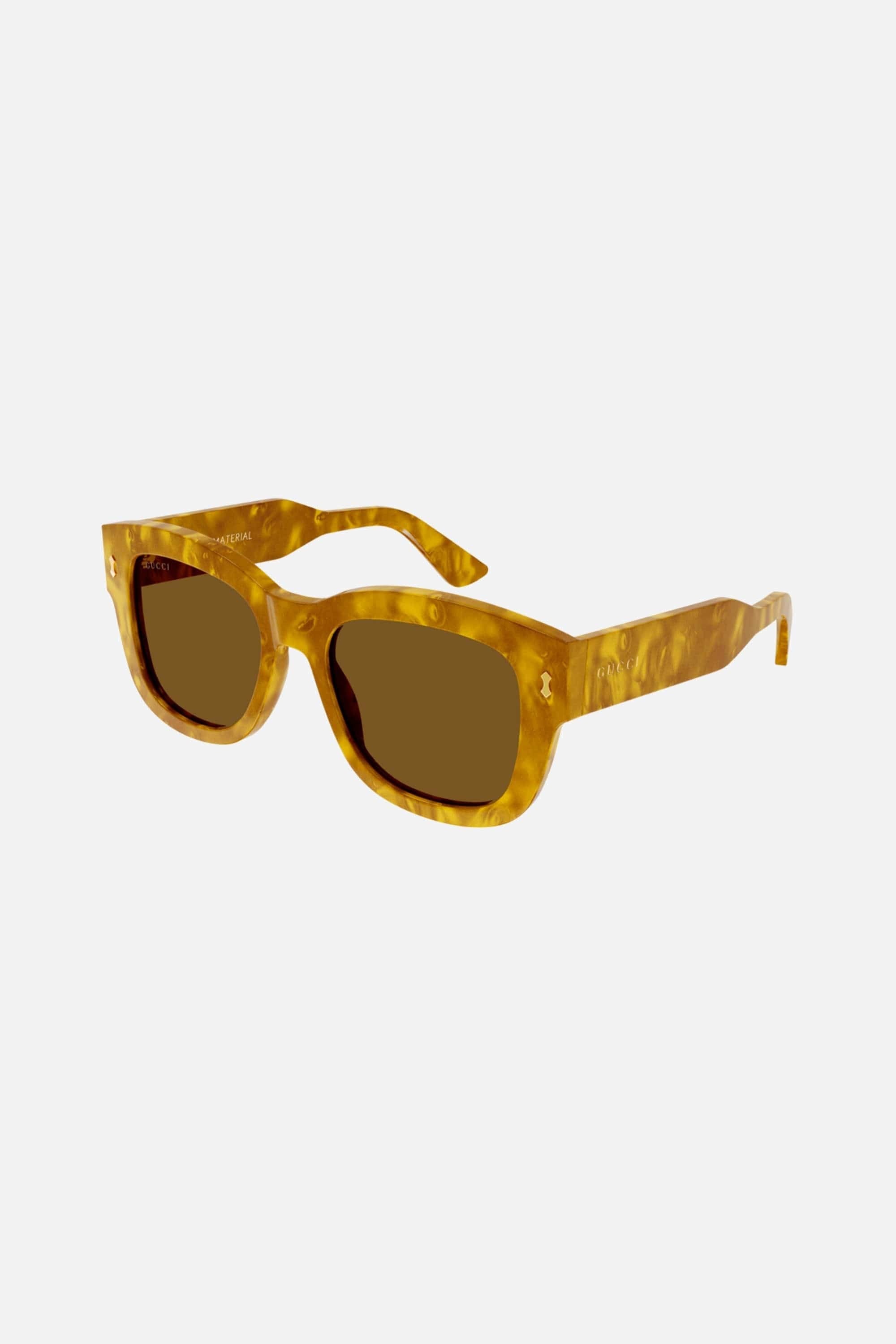 Gucci squared sustainable yellow sunglasses