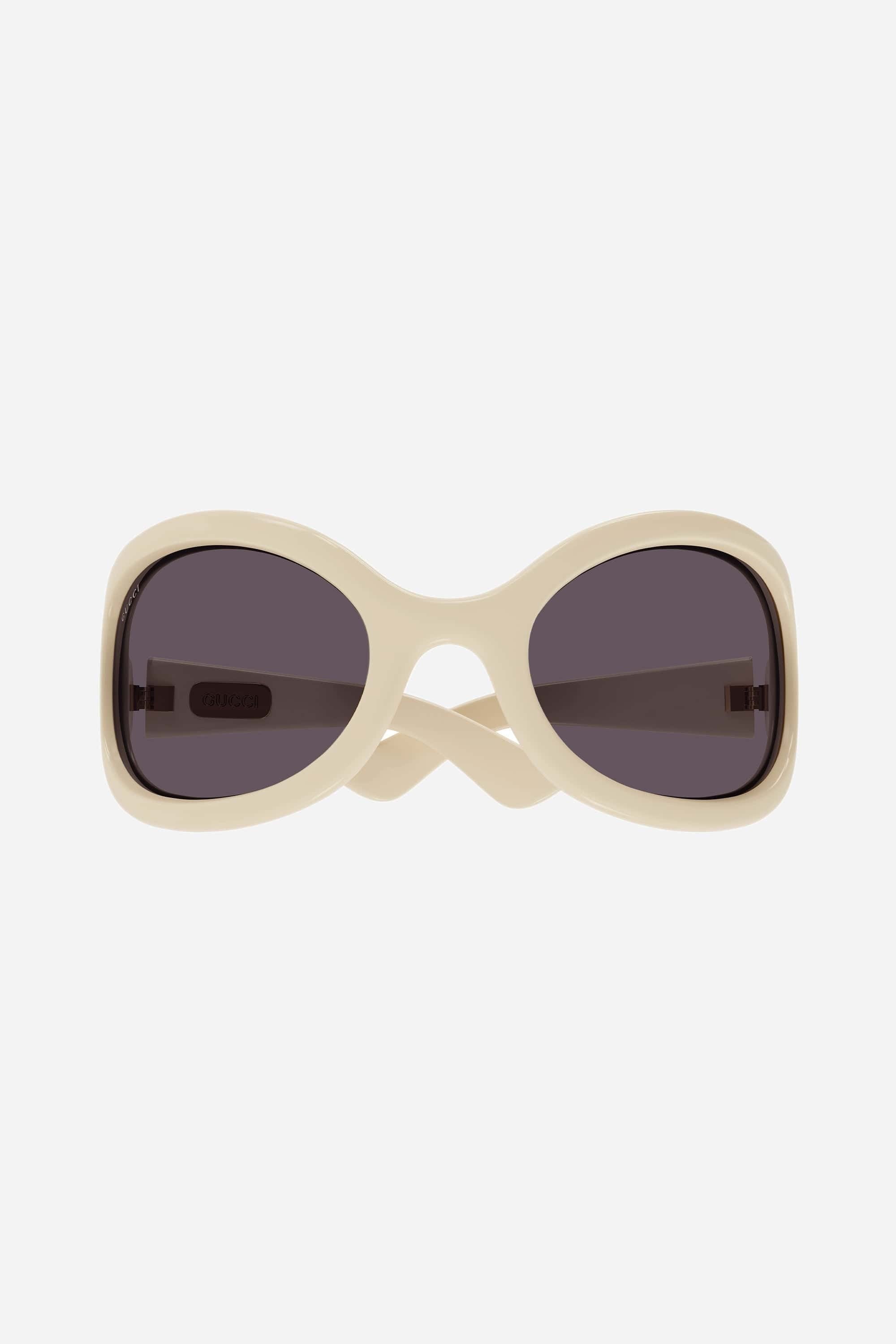 Gucci wrap around ivory sunglasses