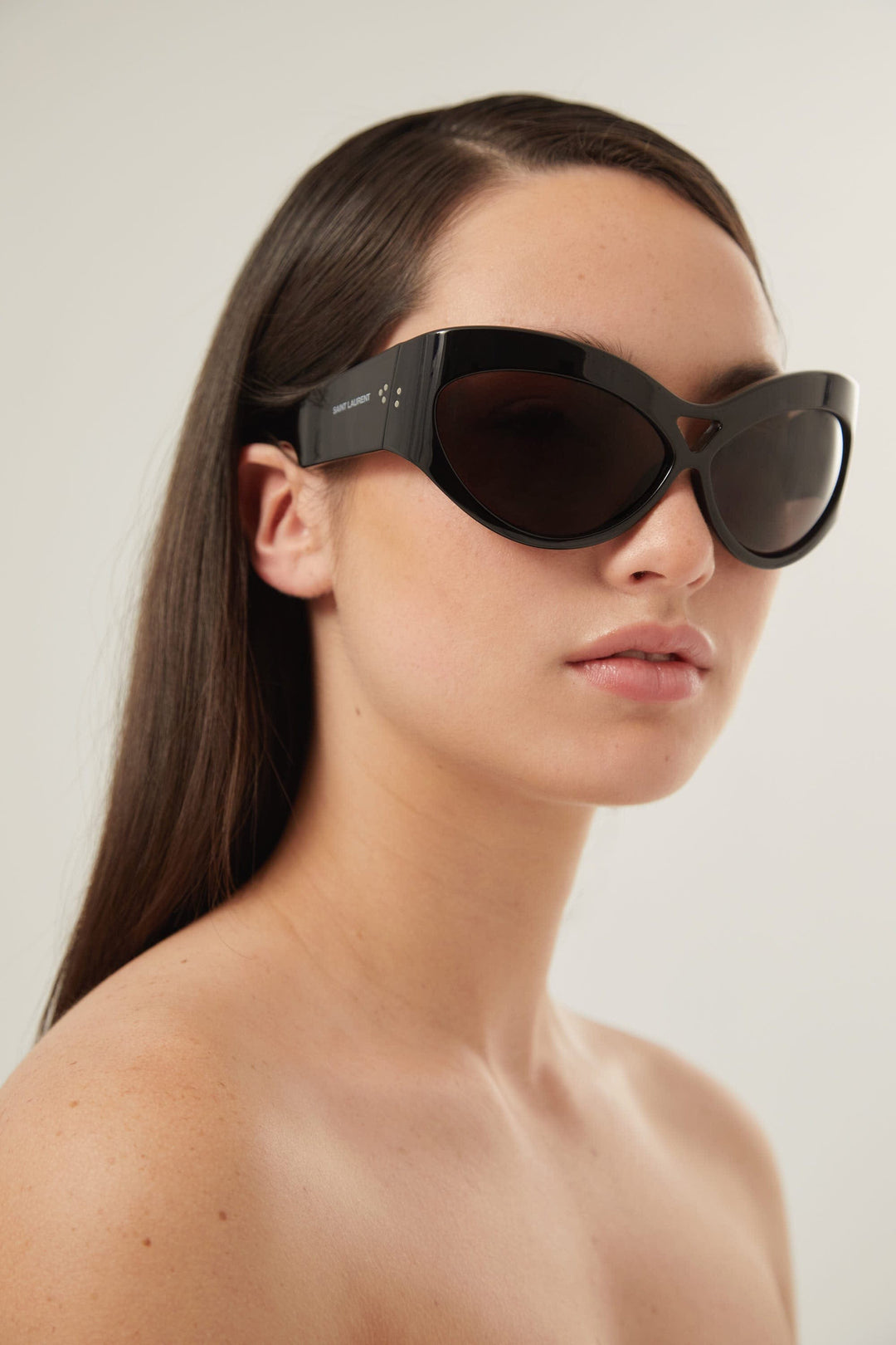 Saint Laurent bold black wrap around sunglasses